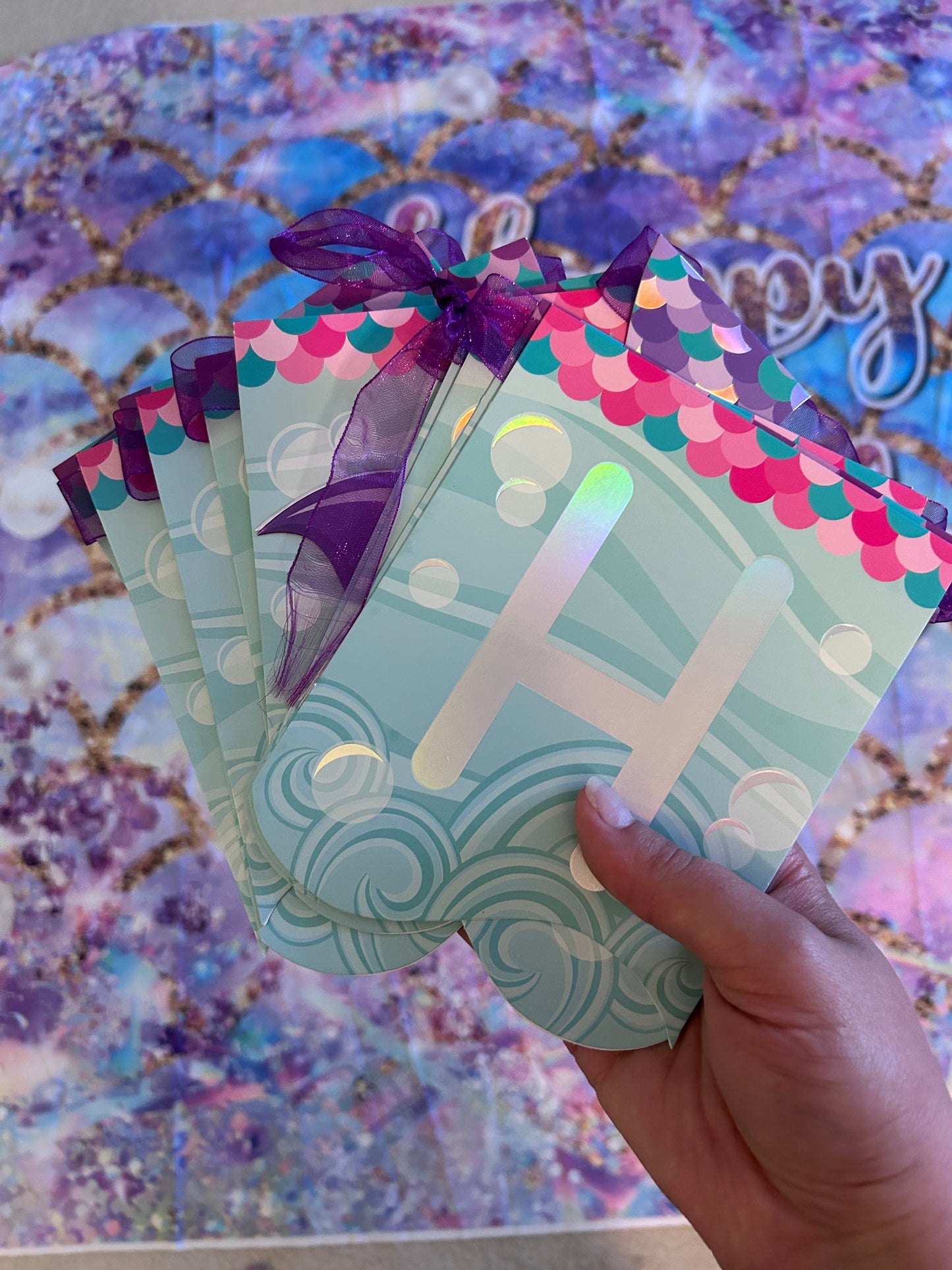 Seller #8 Mermaid backdrop and HB banner 5x7 ft