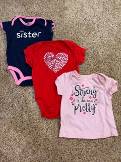 #47 girls 3mo shirts, variety brands