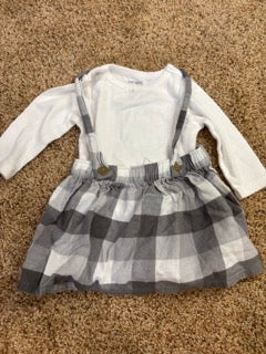 #47 girls 3mo carters jumper and white long sleeve onesie