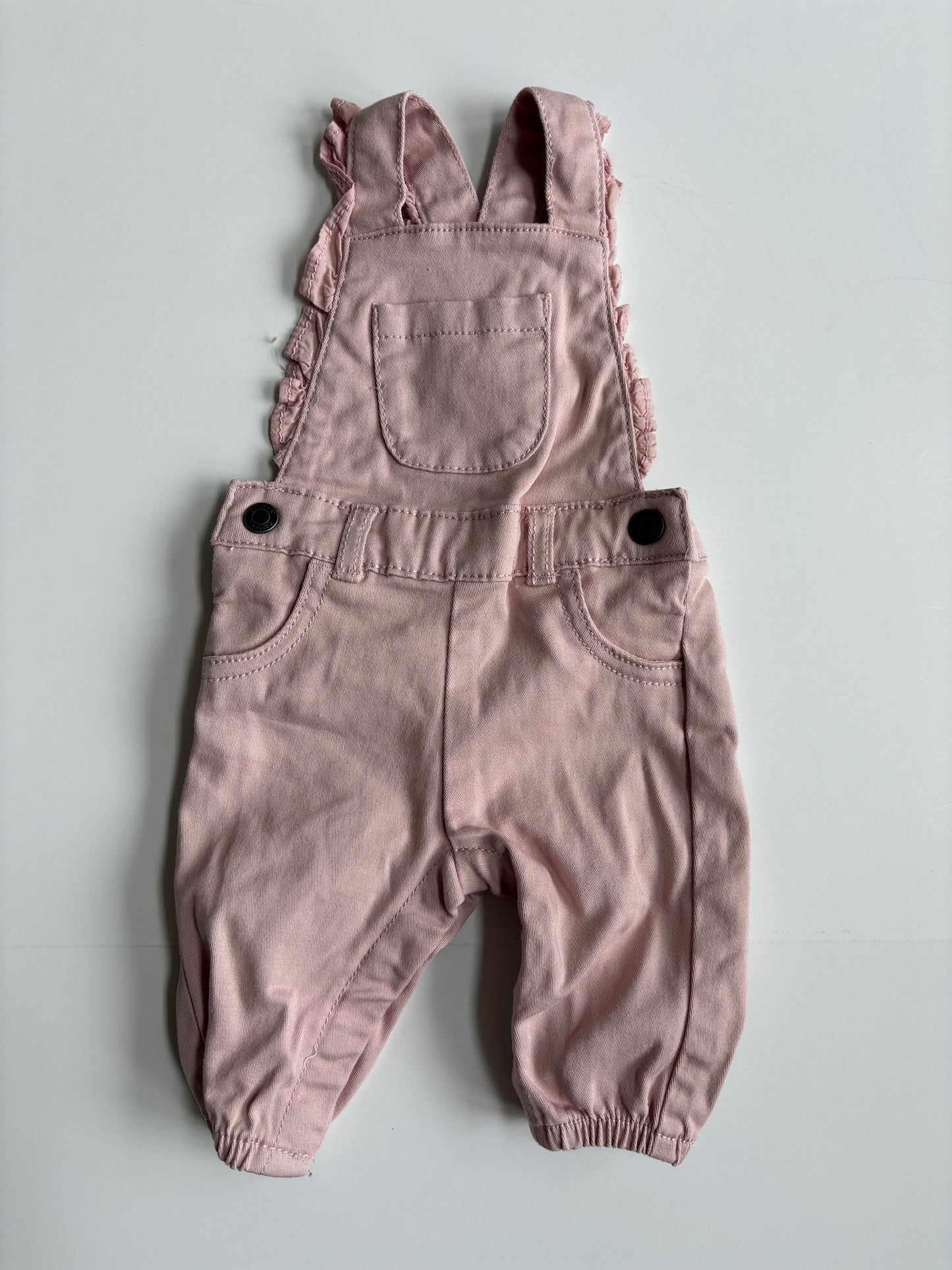 Seller #105 - NB Girls Carter's Light Pink Ruffle Overalls