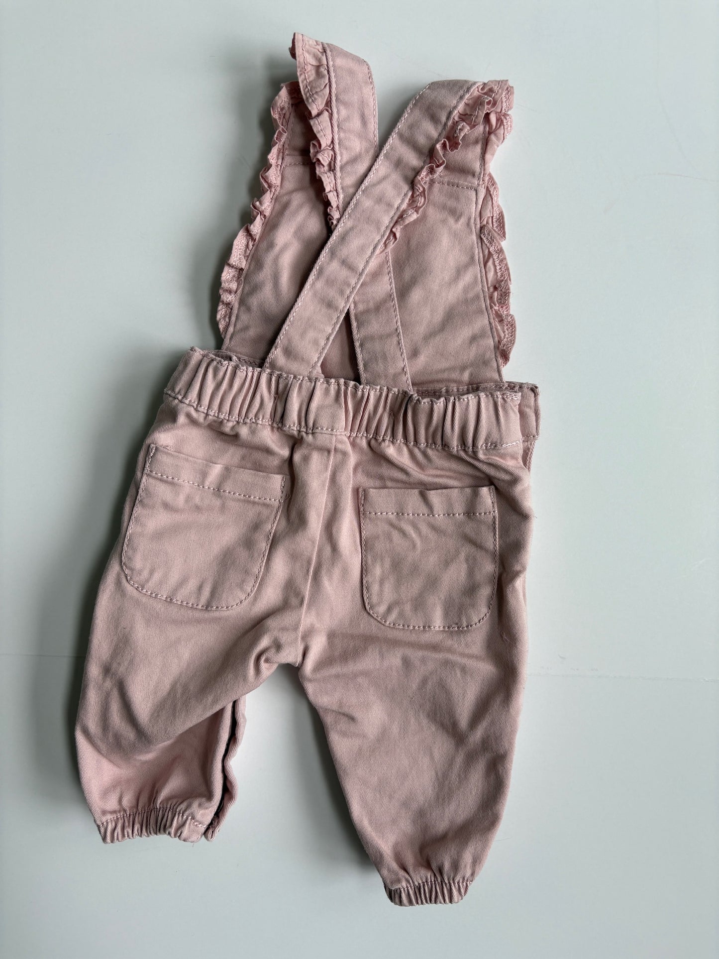 Seller #105 - NB Girls Carter's Light Pink Ruffle Overalls
