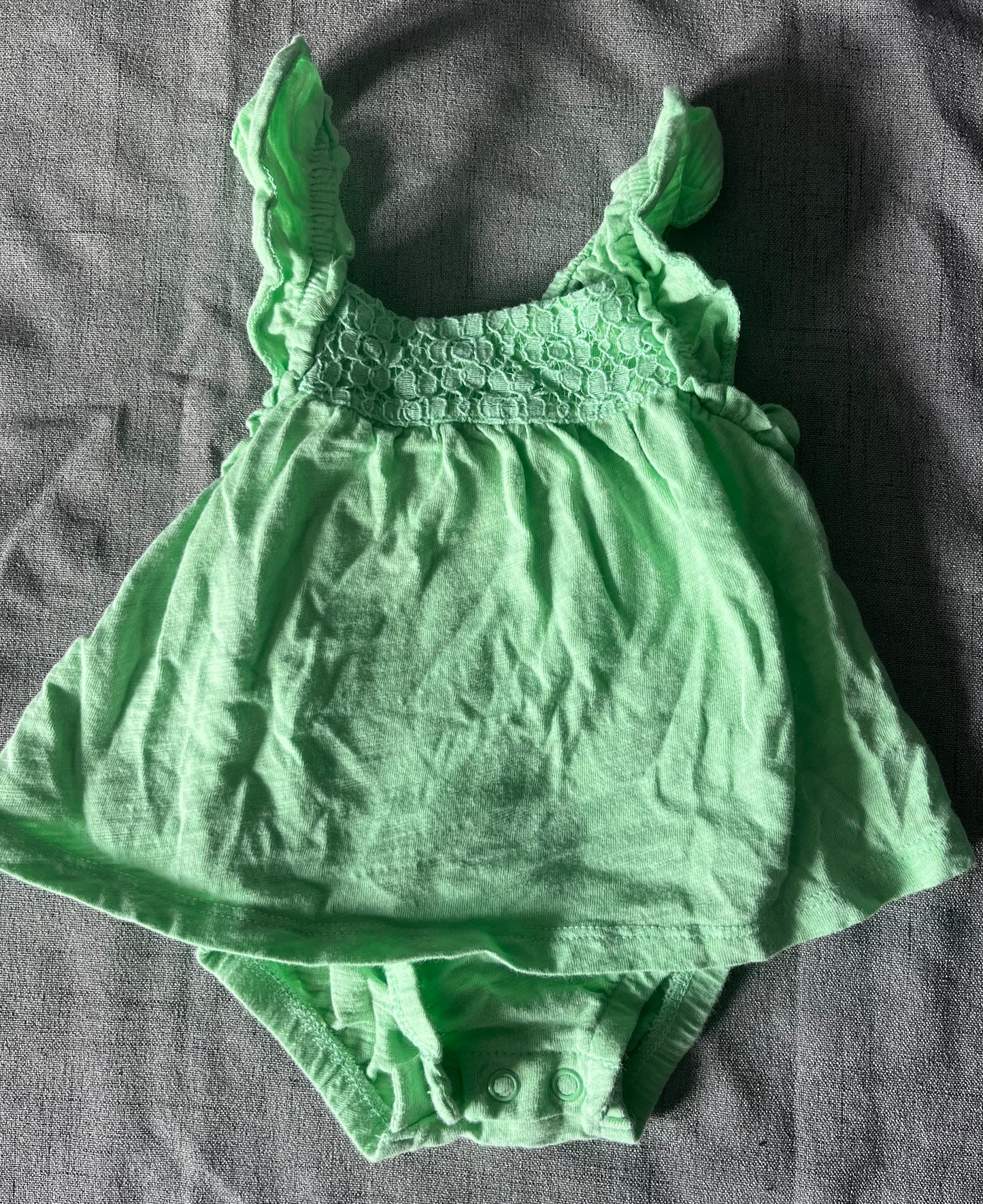 Seller #13 Carter’s size newborn girls green tank onesie