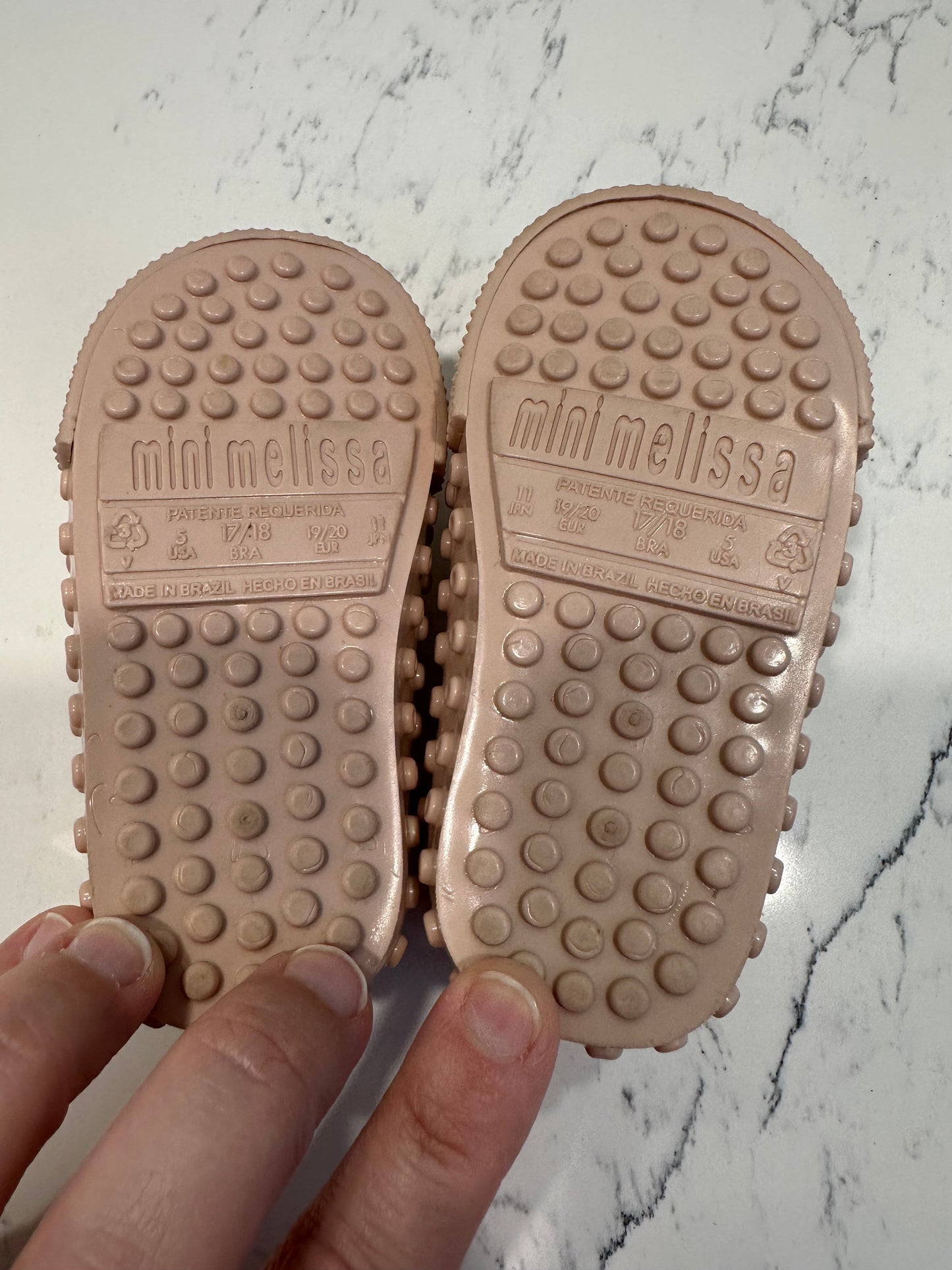 #85 REDUCED Mini Melissa pink bunny jellies, Toddler girls 5