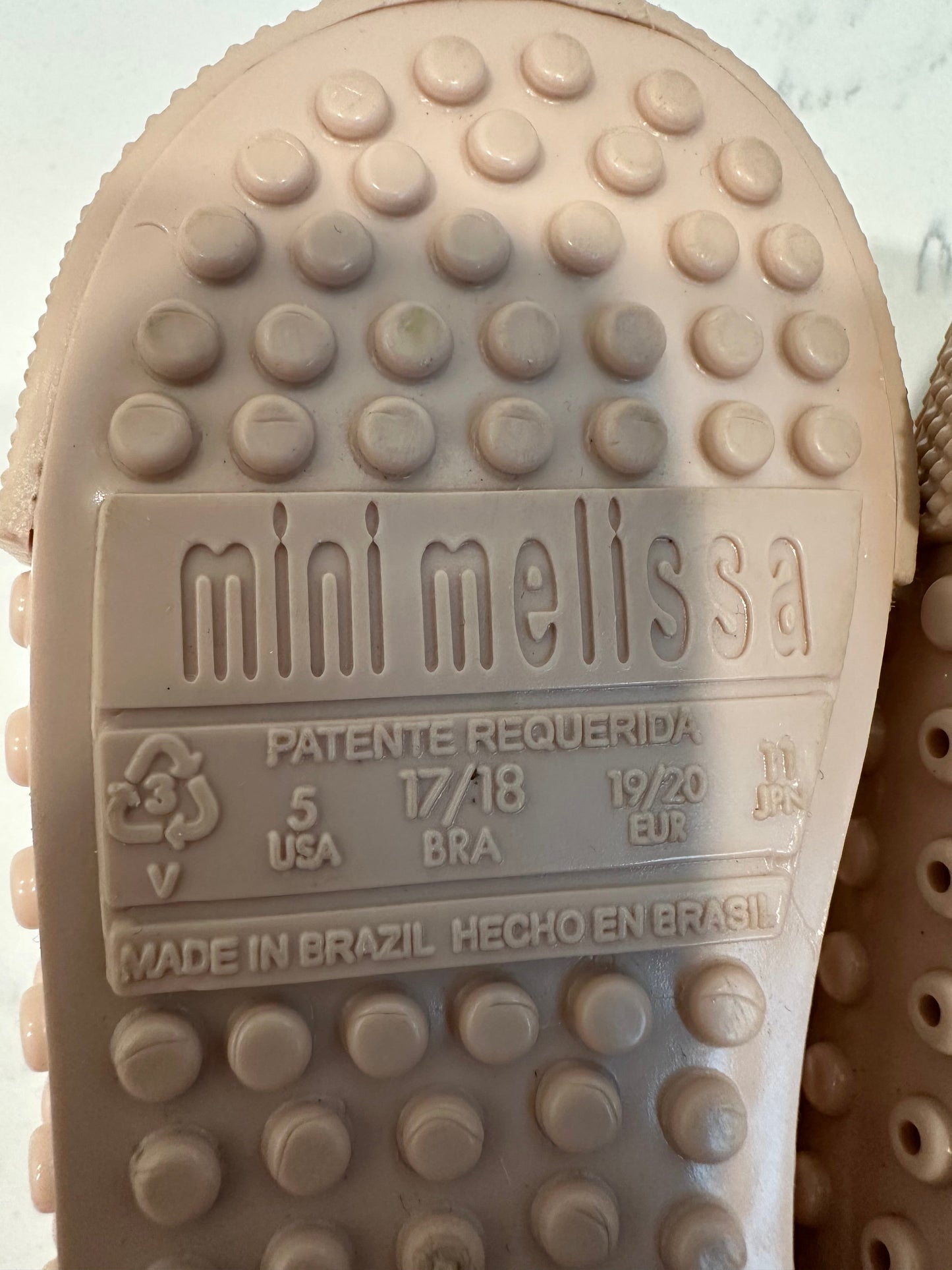 #85 REDUCED Mini Melissa pink bunny jellies, Toddler girls 5