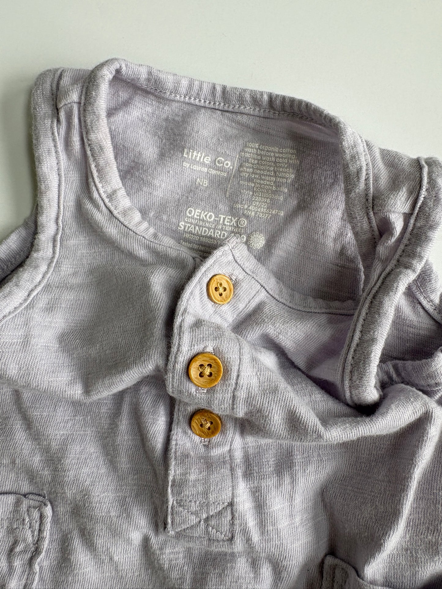 Seller #105 - NB Girls Little Co Purple Romper GUC