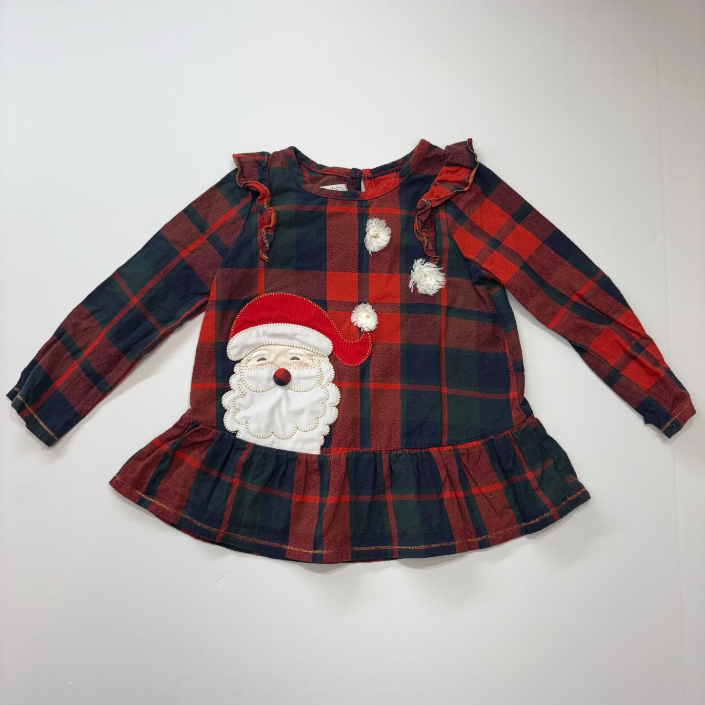 Seller 189 Girls 4T Mudpie Santa Peplum Top EUC