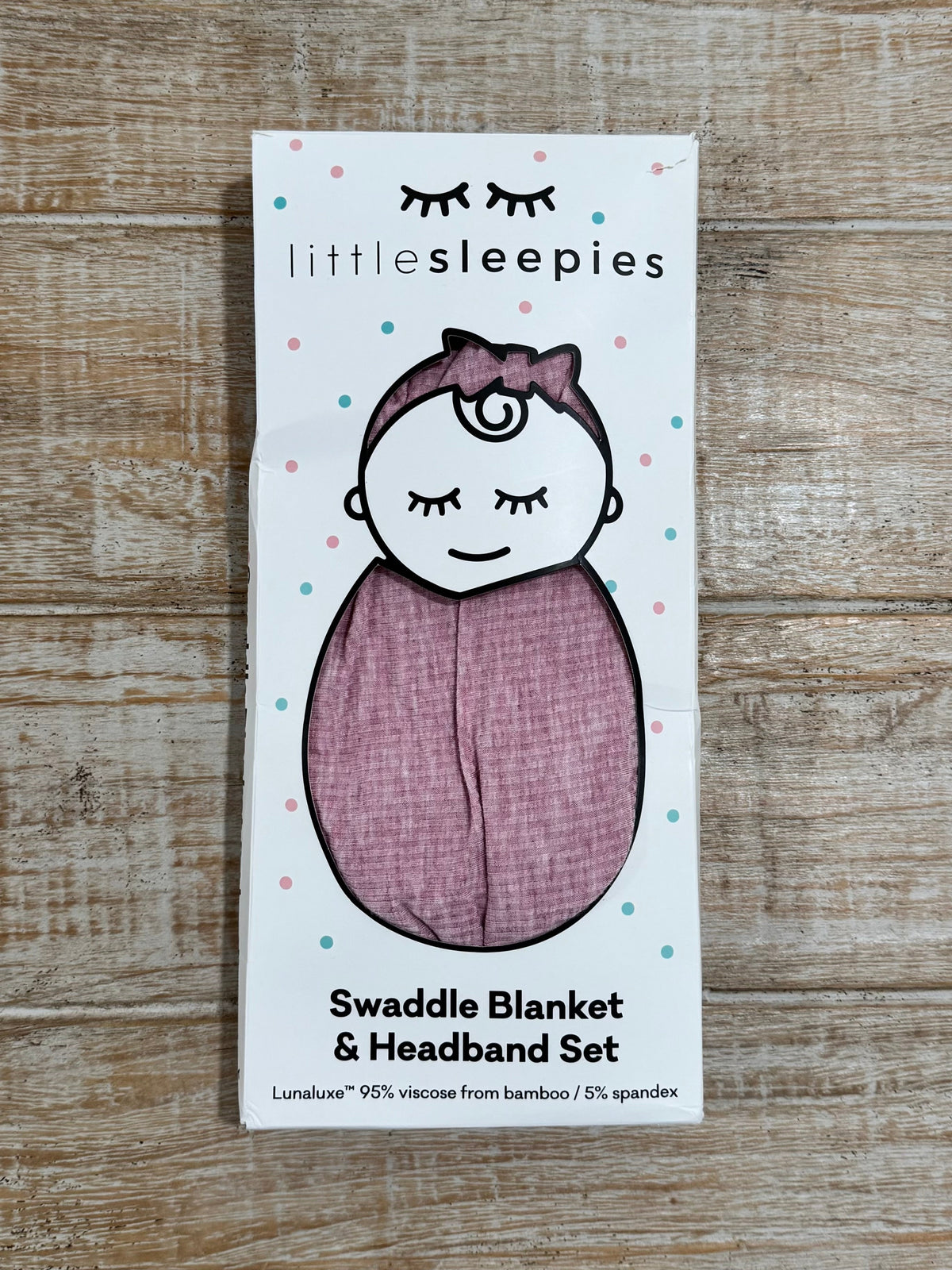 #108 Little Sleepies Swaddle Blanket & Headband Set
