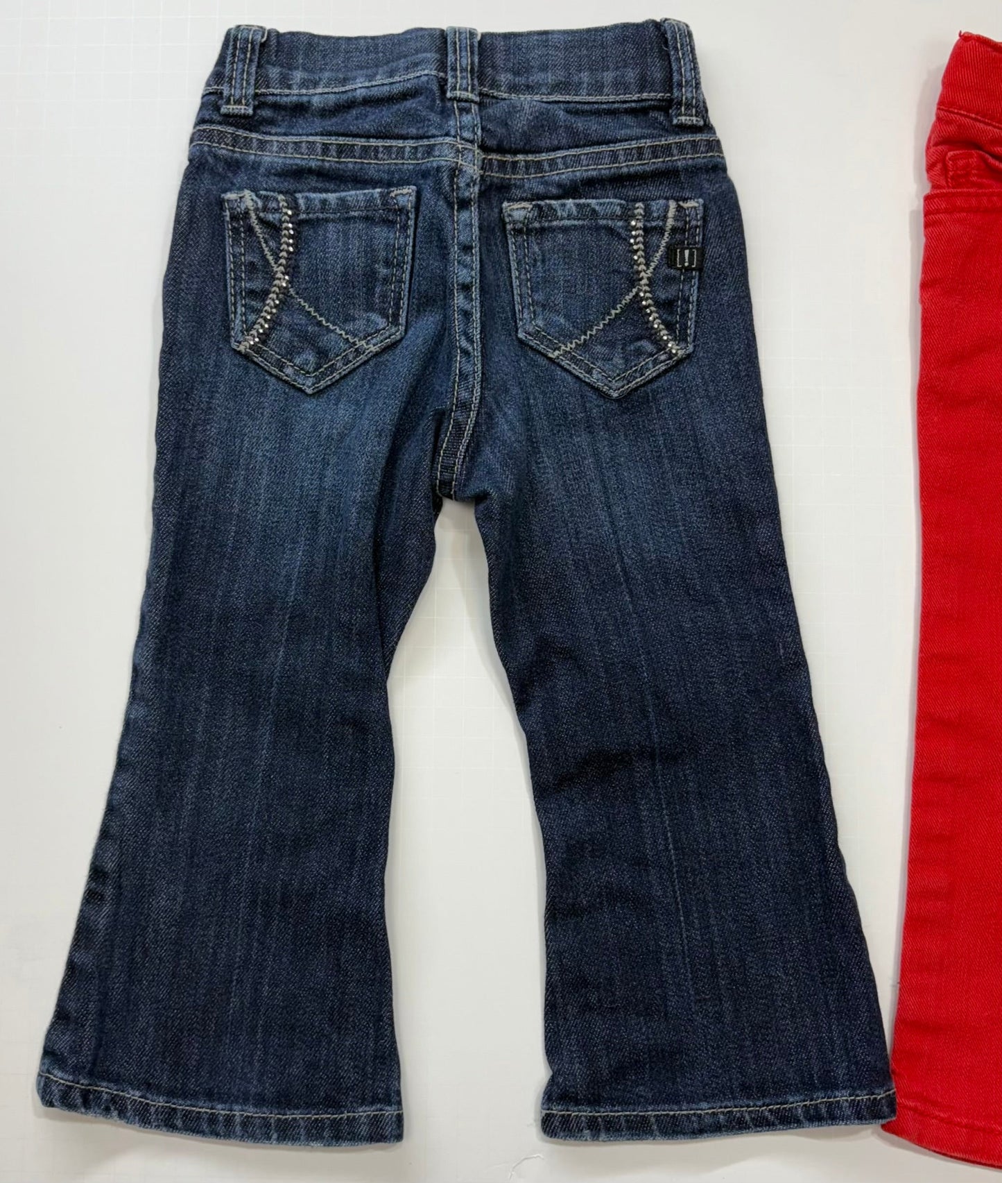 Seller 189 Girls 2T Flare/Bootcut and Red Jeans Bundle (2) EUC