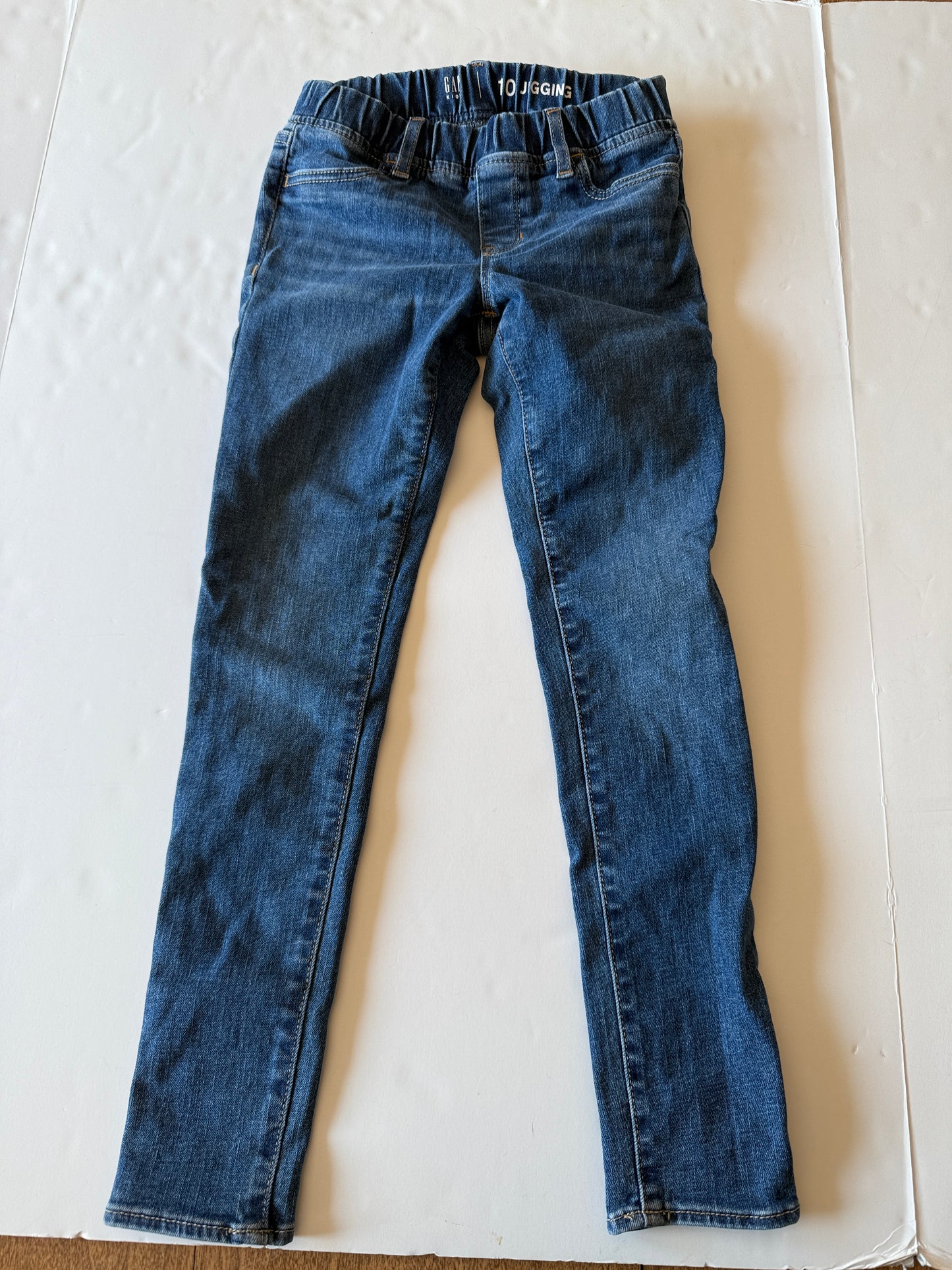 Seller # 90_Girls Size 10 pants set of 2 in VGUC_denim jogger and striped legging
