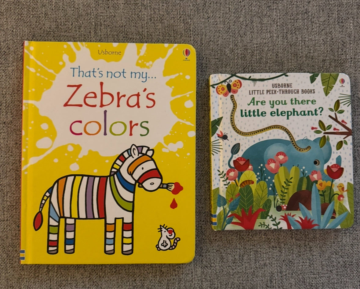 REDUCED #92 zebra colors and are are you there little elephant book set usborne