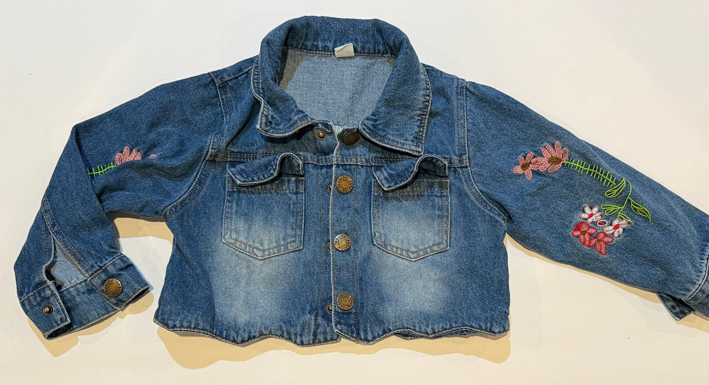 #180 Girls 4 Jean Jacket with Embroidered Flowers (2 available)