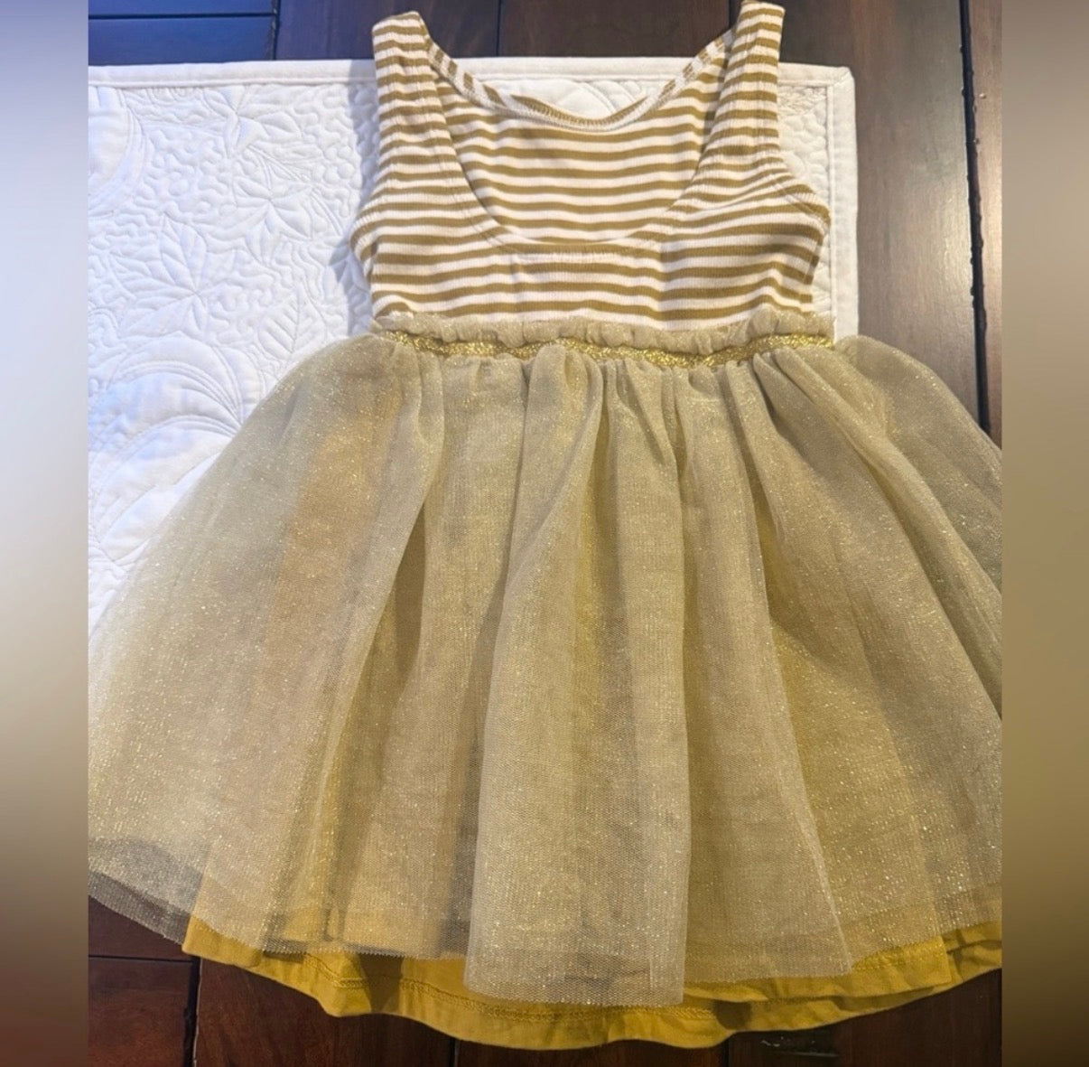 #51 REDUCED Mini Boden Jersey Tulle Stripe Dress 3T