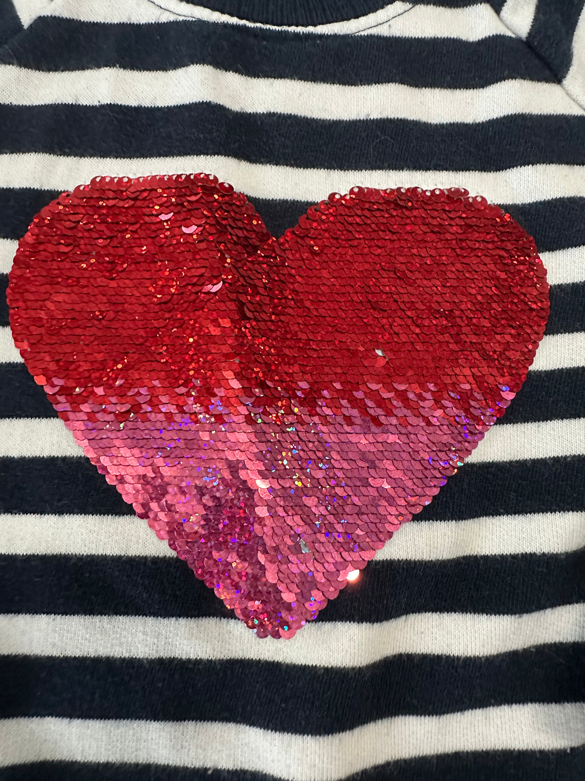 #80 Falls Creek girls XS (4-5) flip sequin heart sweater