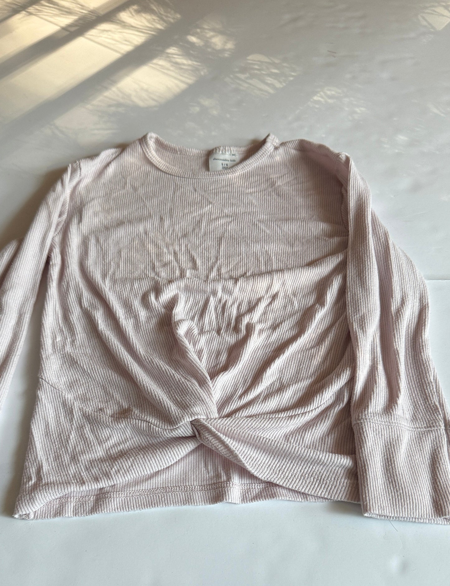 Seller # 90_abercrombie kids girls size 5/6 set of 3 front tie long sleeve ribbed tee in VGUC