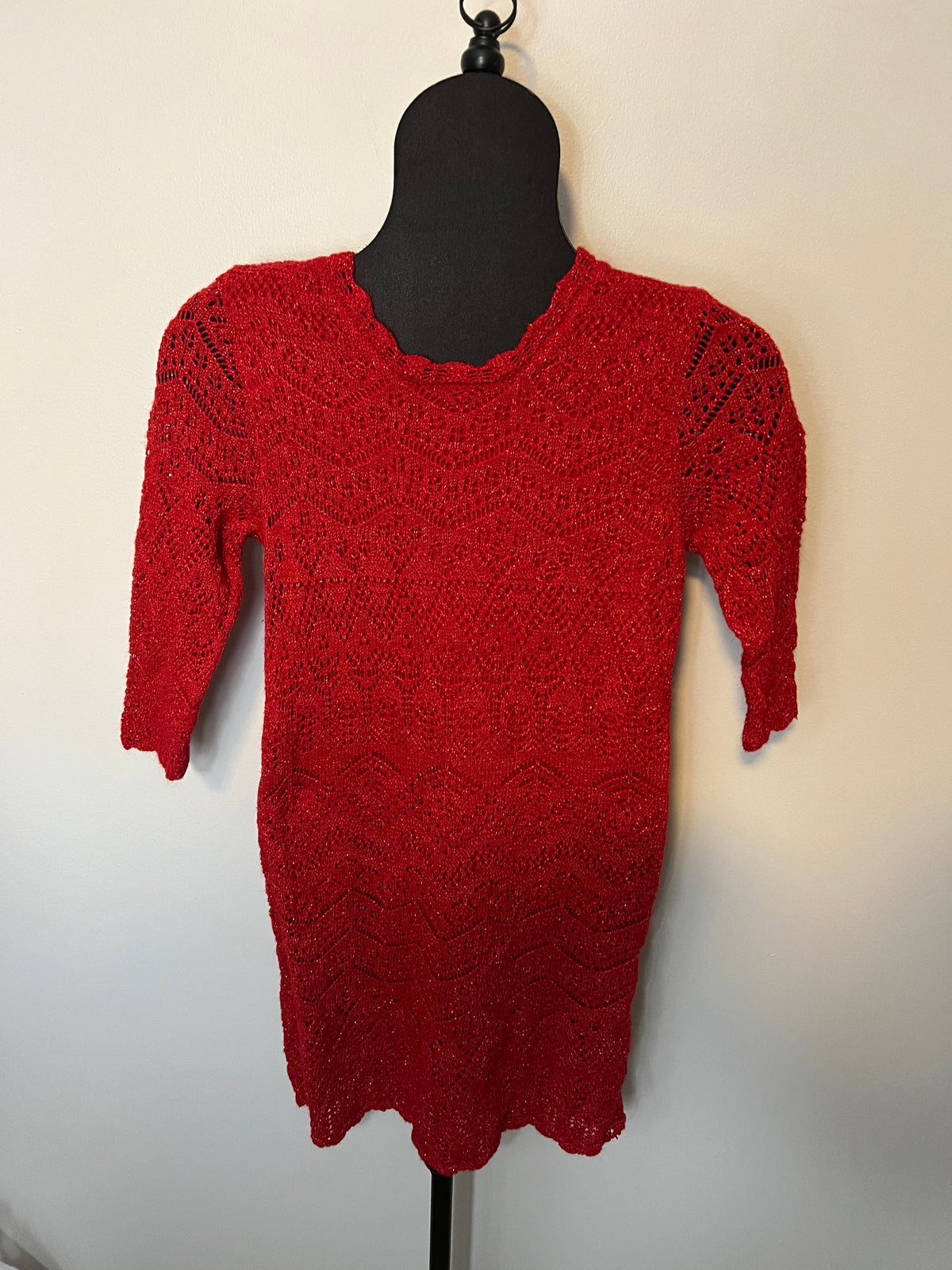 Seller #184 Girls XL 14/16 Red crochet Christmas or holiday dress