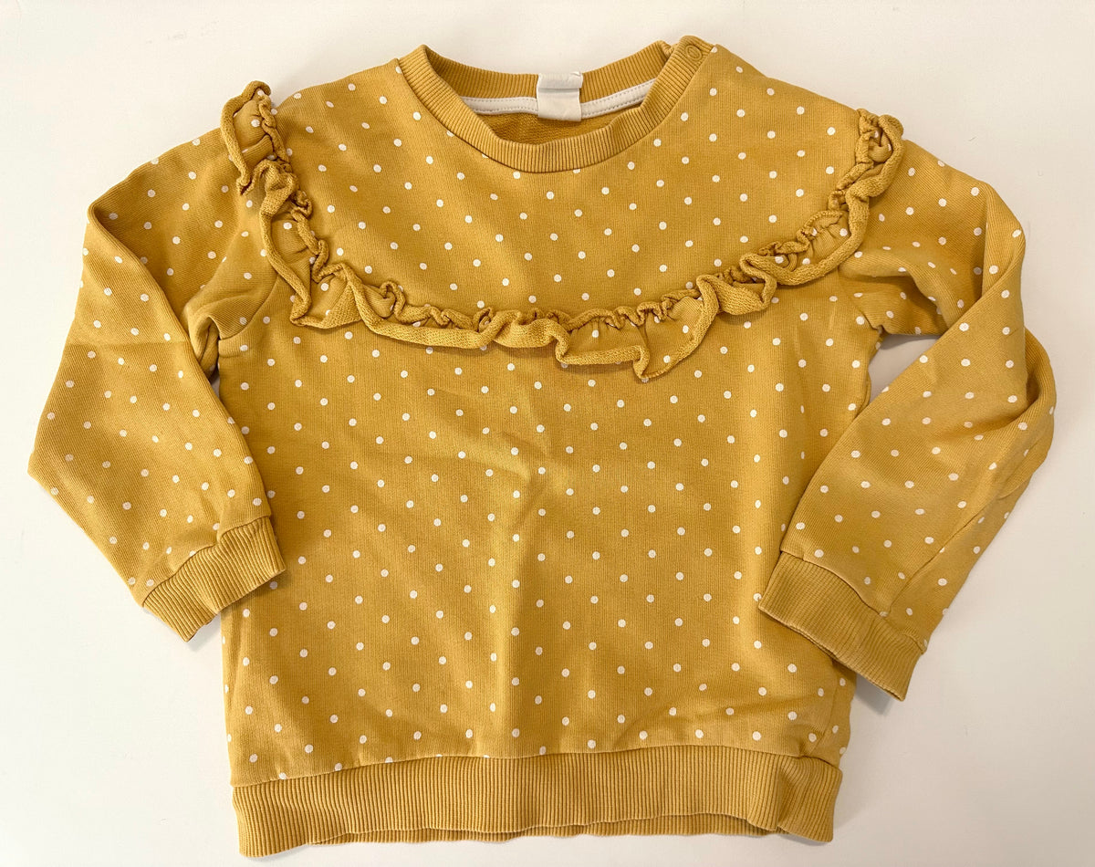 #80 H&M girls 4T polka dot ruffled sweatshirt