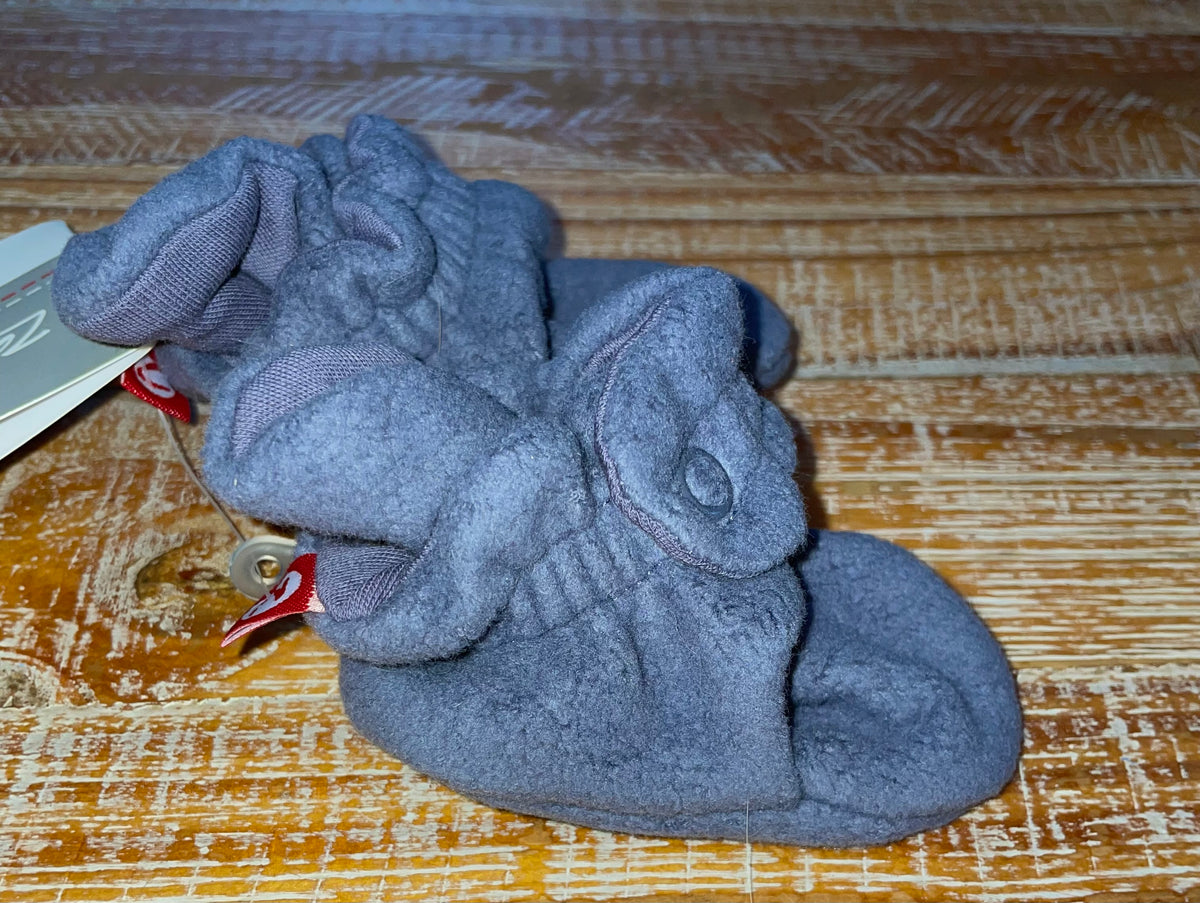 #4 Zutano Grey Fleece Baby Booties 3 months NWT