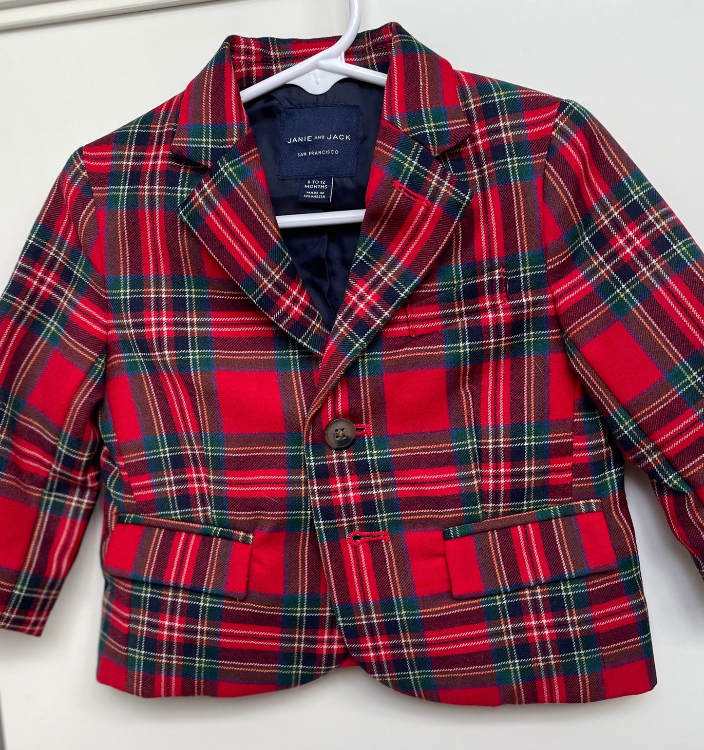*REDUCED* #68 Janie and Jack Red Tartan Holiday Blazer, 6-12mo