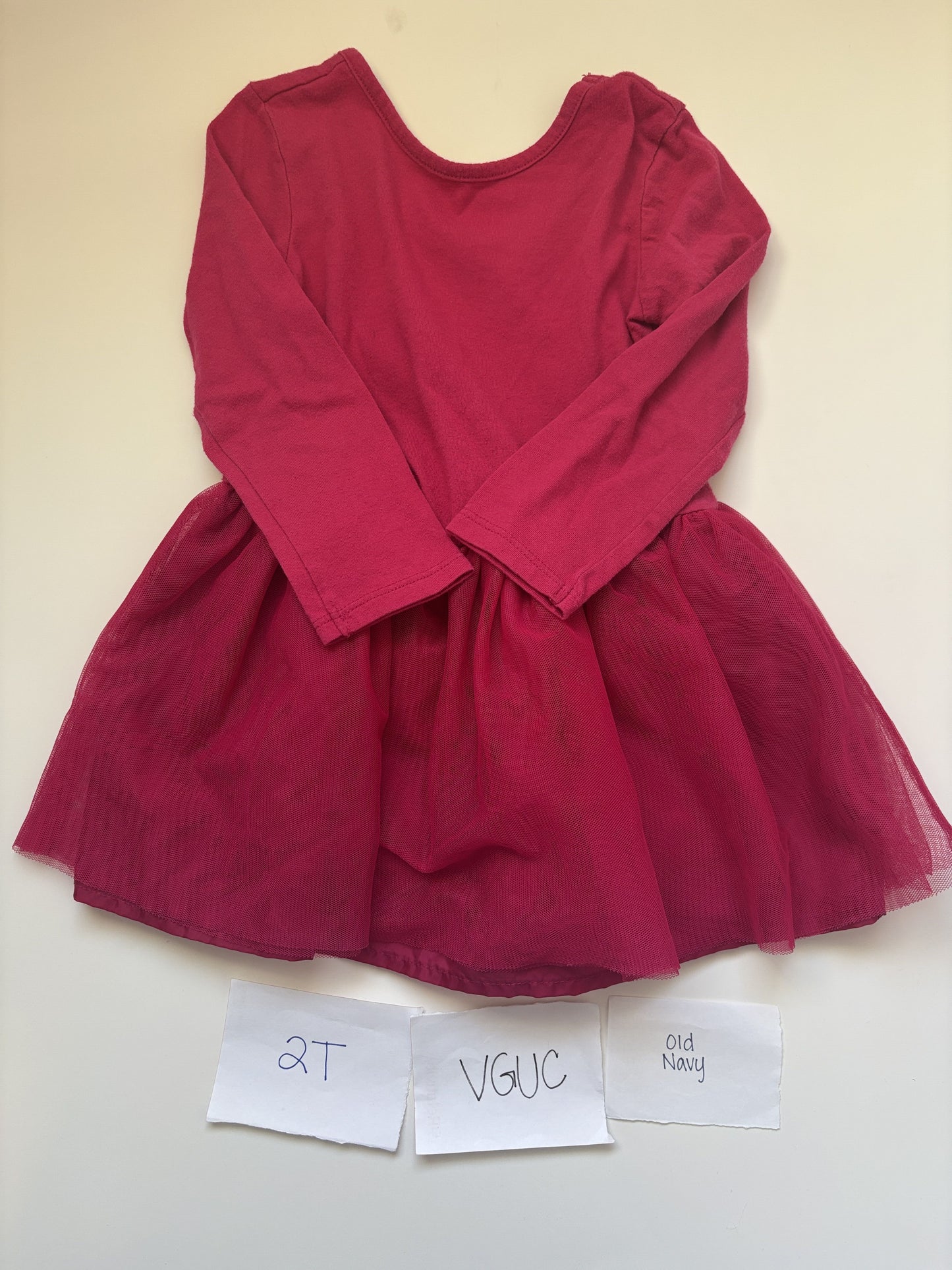 #138 - 2T - VGUC Old Navy - Pink LS Dress - PU 45236