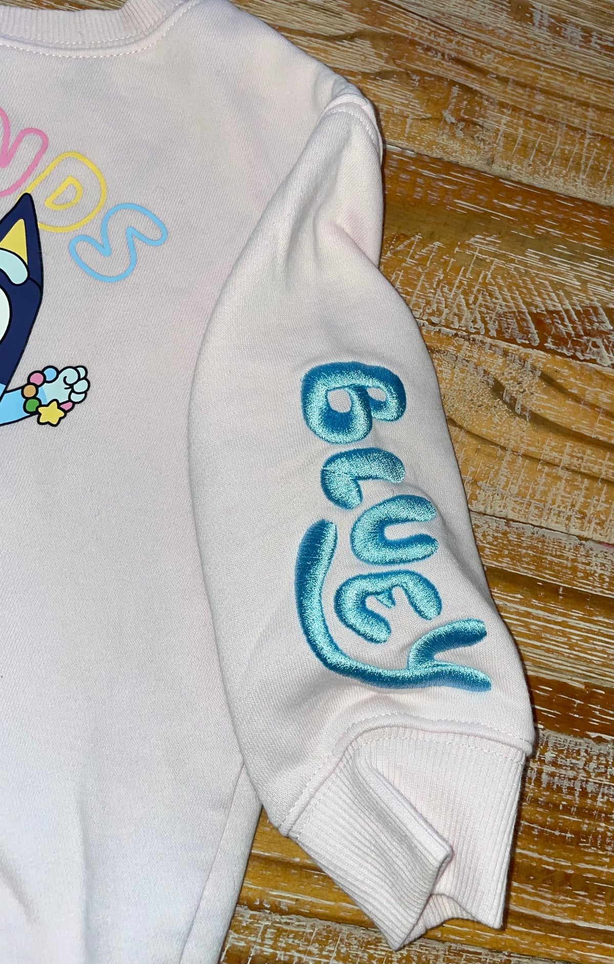#4 Bluey Pink Crew Sweatshirt Girls 3T