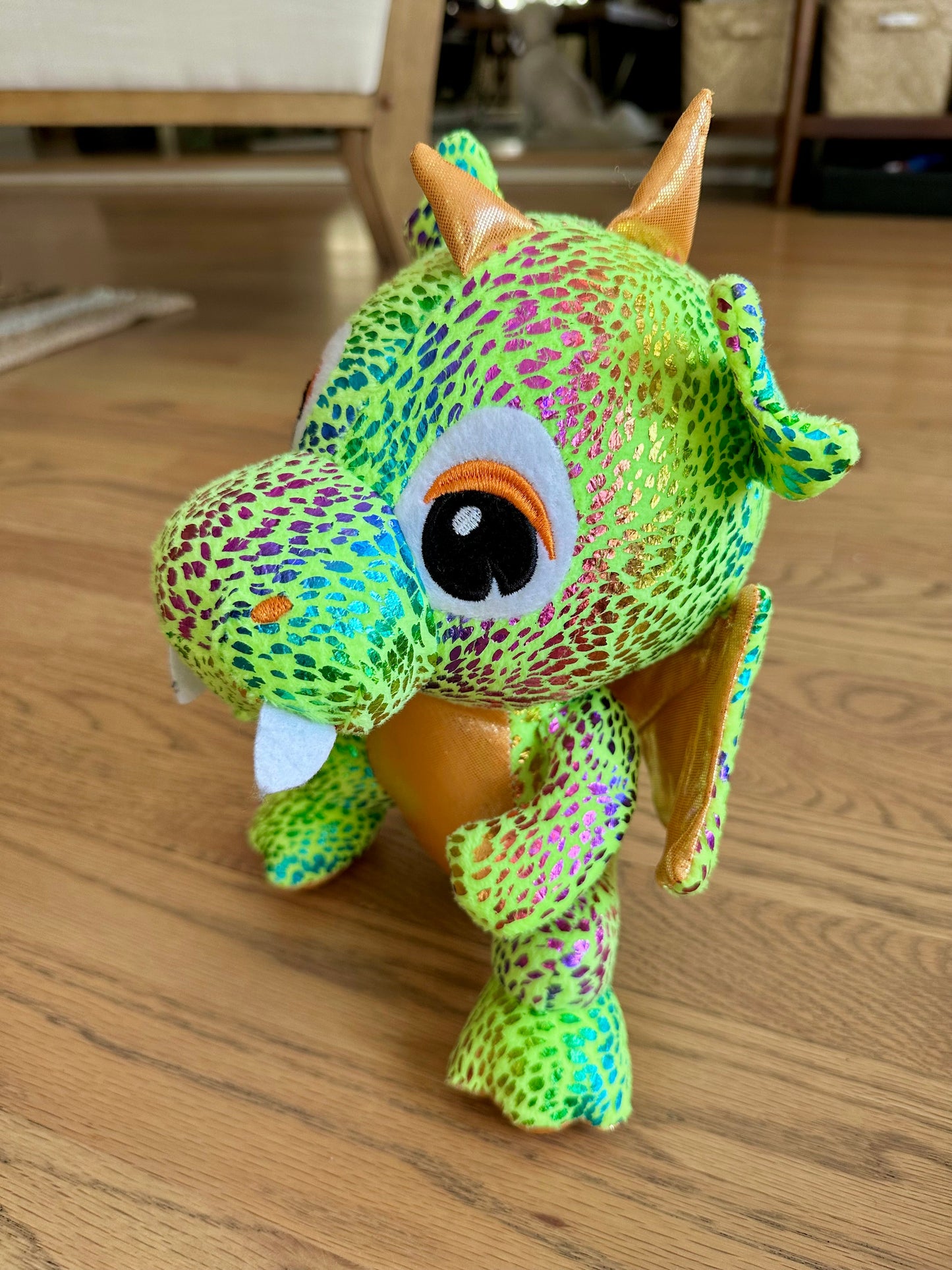 #198- Sparkly Green Dragon Stuffy