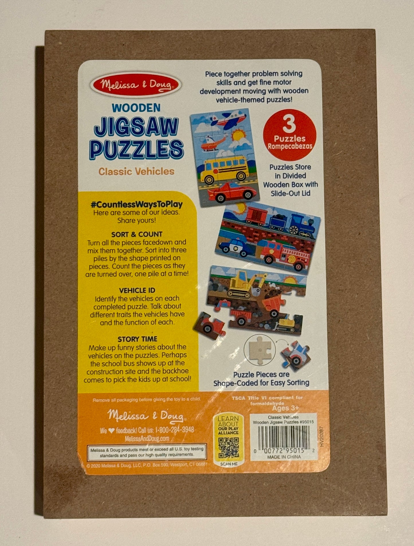 #187 Melissa and Doug Classic Vehicles Wooden Jigsaw Puzzles