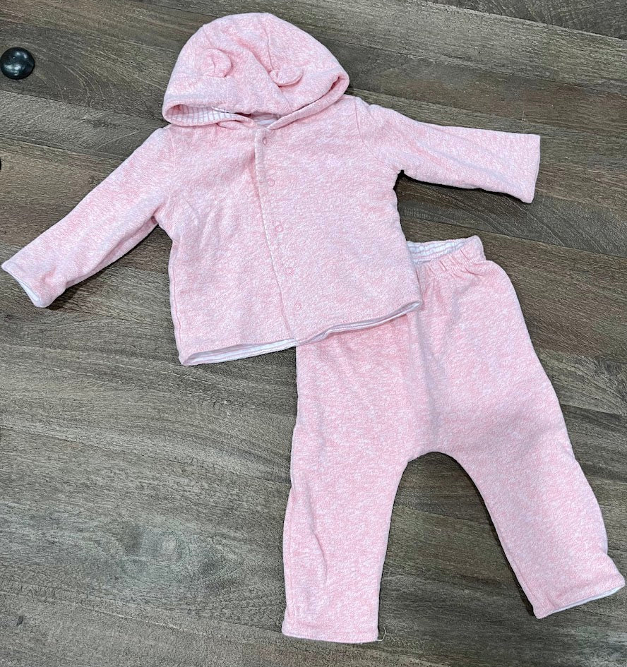 Seller #55 Gap Girls 3-6 Months Reversible Pink/stripes jogging suit pants and jacket with ears