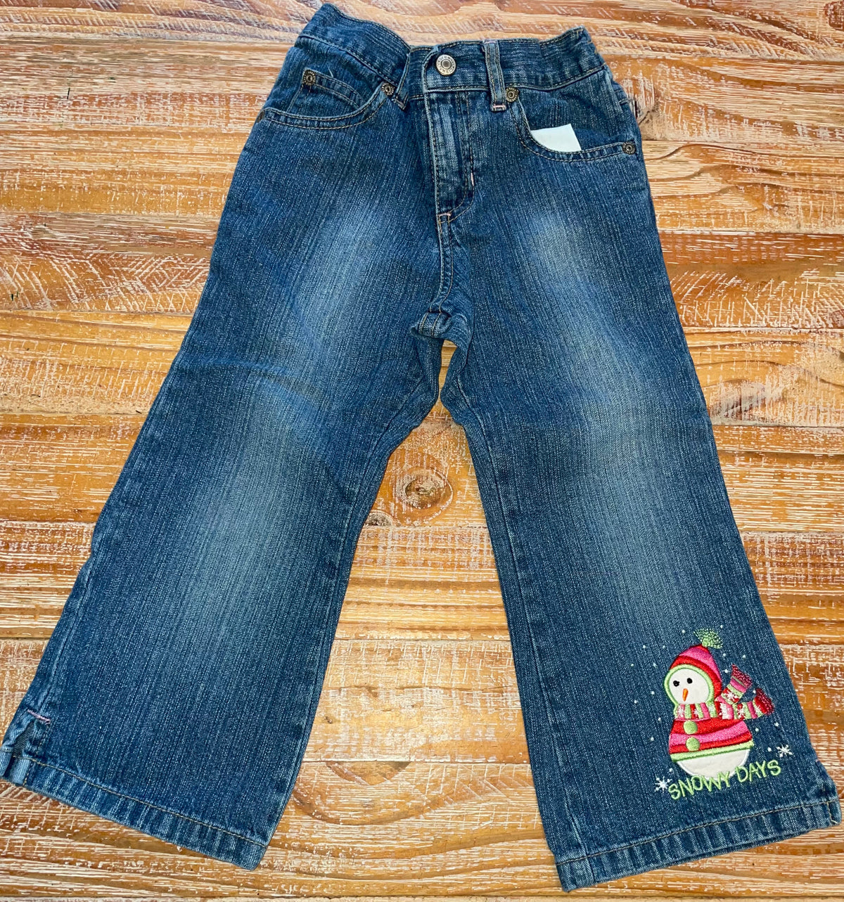 #4 Old Navy Snowman Jeans Girls 3T