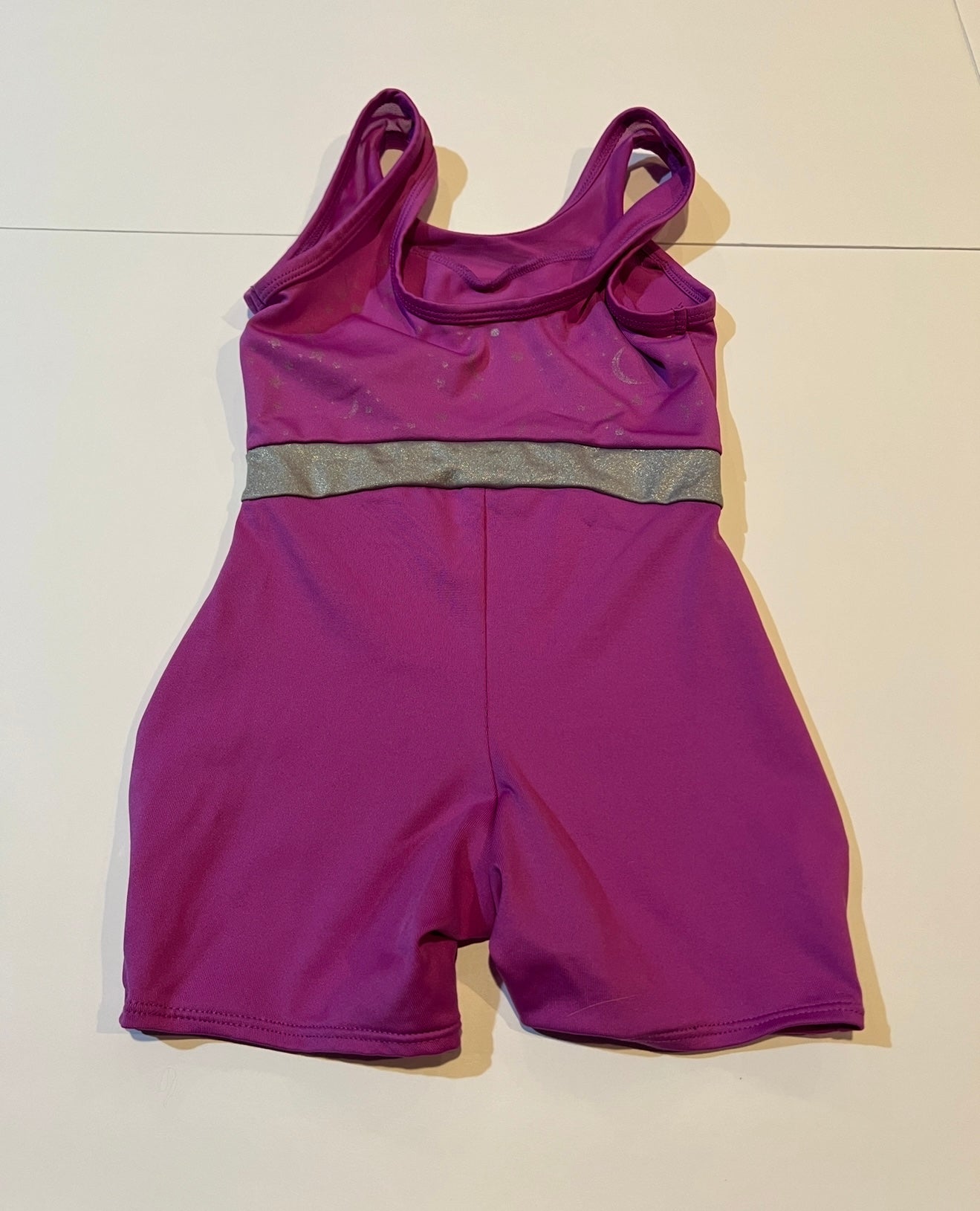 #180 Girls 4/5 Cat & Jack Set of 2 leotards with Shorts -Purple and Bright Pink