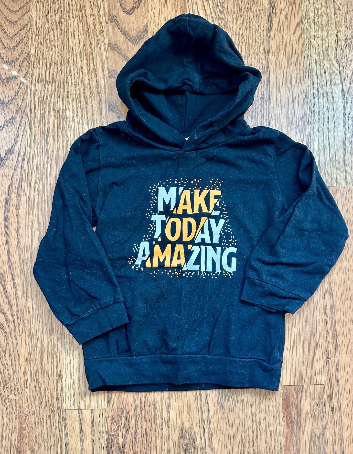 #198- Boys, “Make Today Amazing” Black & Orange Sweatshirt- Size 3T