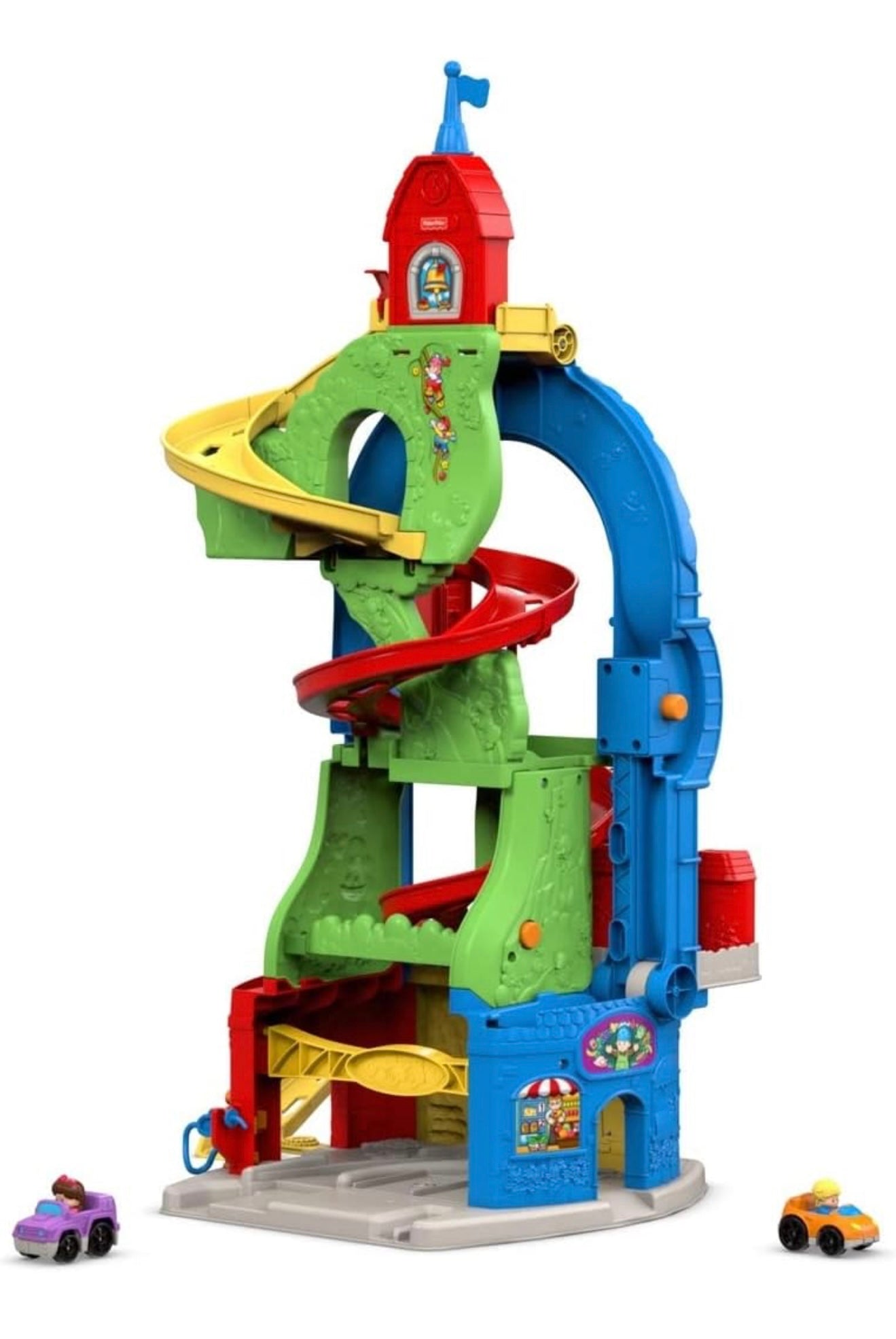 #180 Fisher price Little people Sit n Stand Skyway 2 in 1 vehicle racing playset