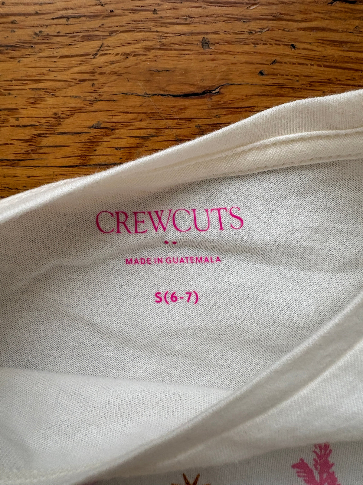 #116 Crewcuts girls 6-7 pink glitter trees long sleeve