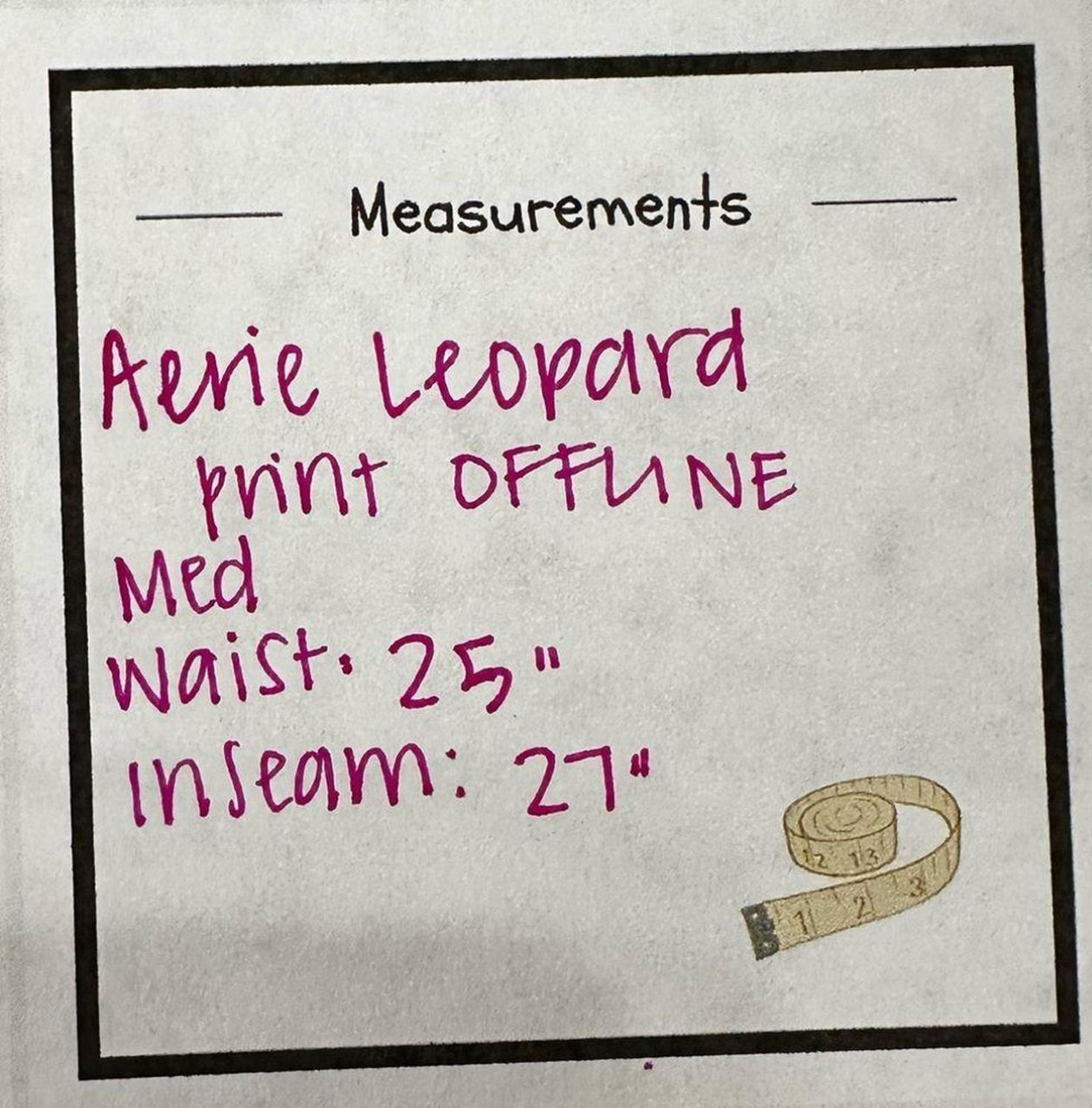 #111 Aerie Leopard Print Grey Legging Size Medium