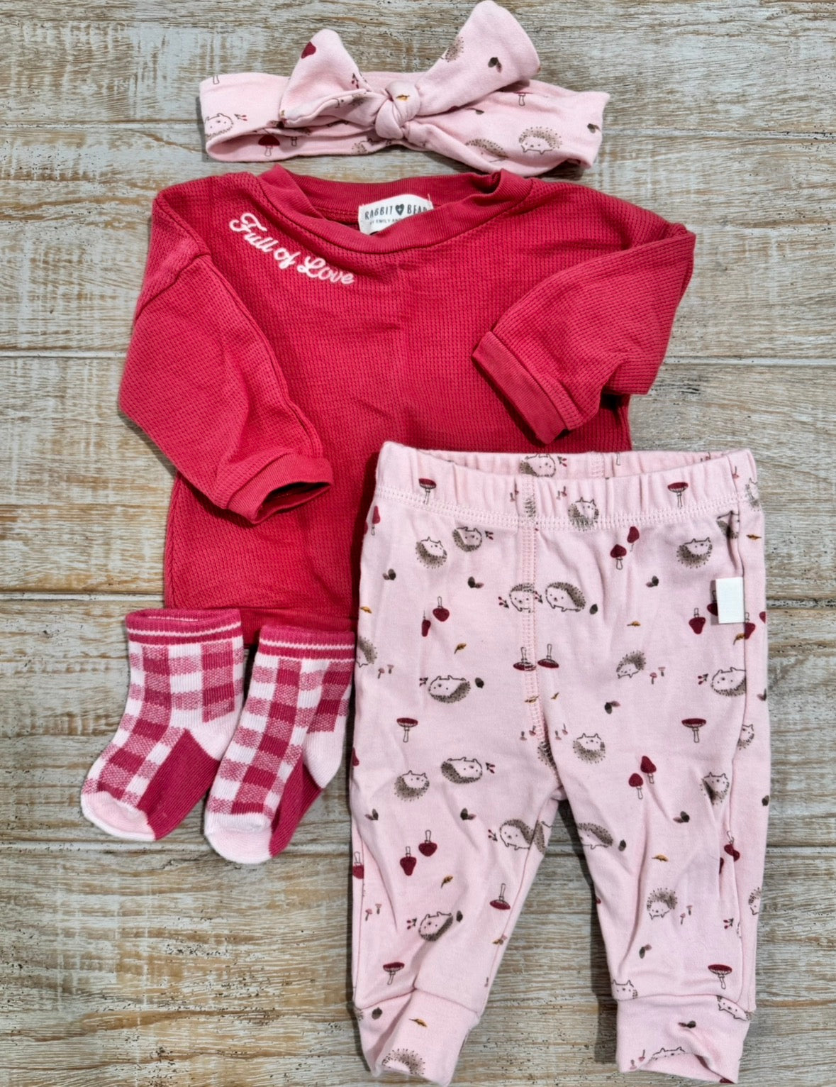 #108 Rabbit & Bear Infant Girls Outfit 0-3M VGUC