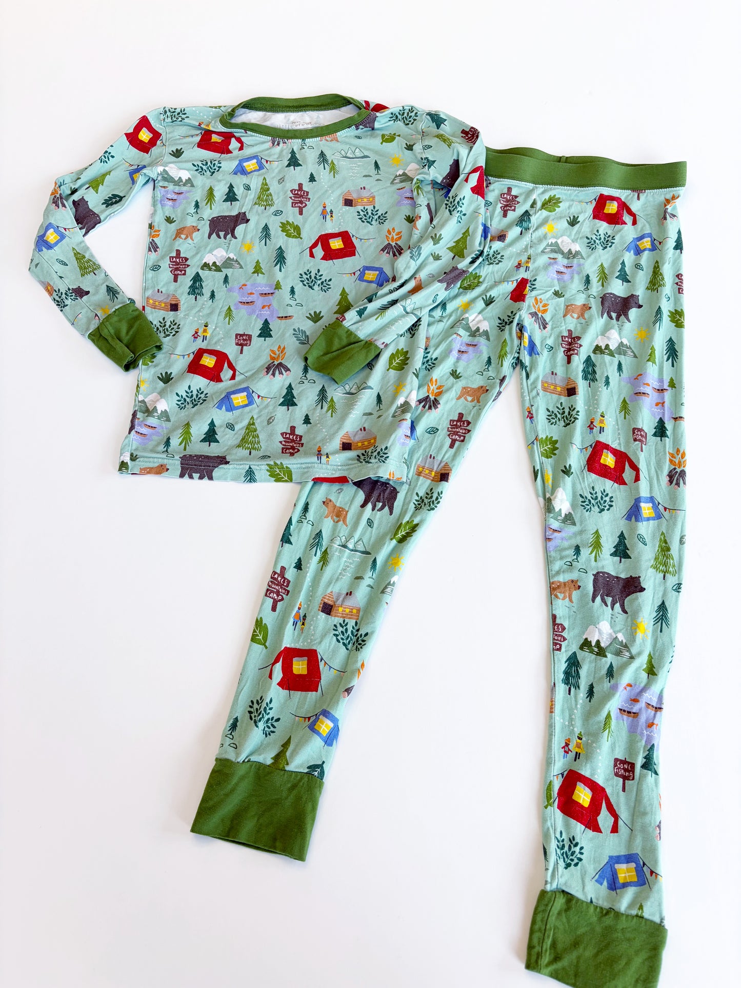 #79 | Size 9-10 | Little Sleepies Boys Camping Bamboo Pajamas