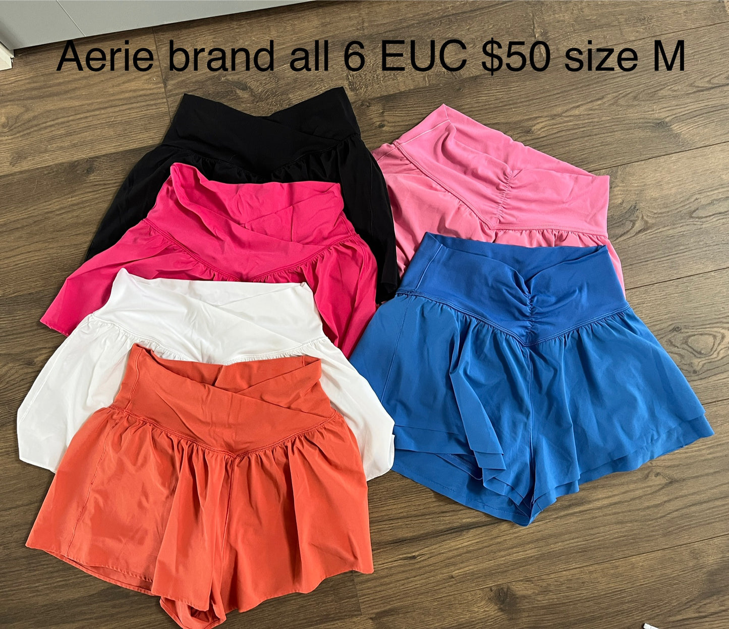 137 (6 pairs) Aerie shorts size M, EUC, 2 different waist styles