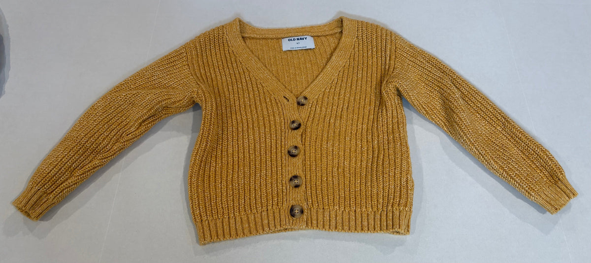 #25 Girls 5T Old Navy mustard yellow button up cardigan