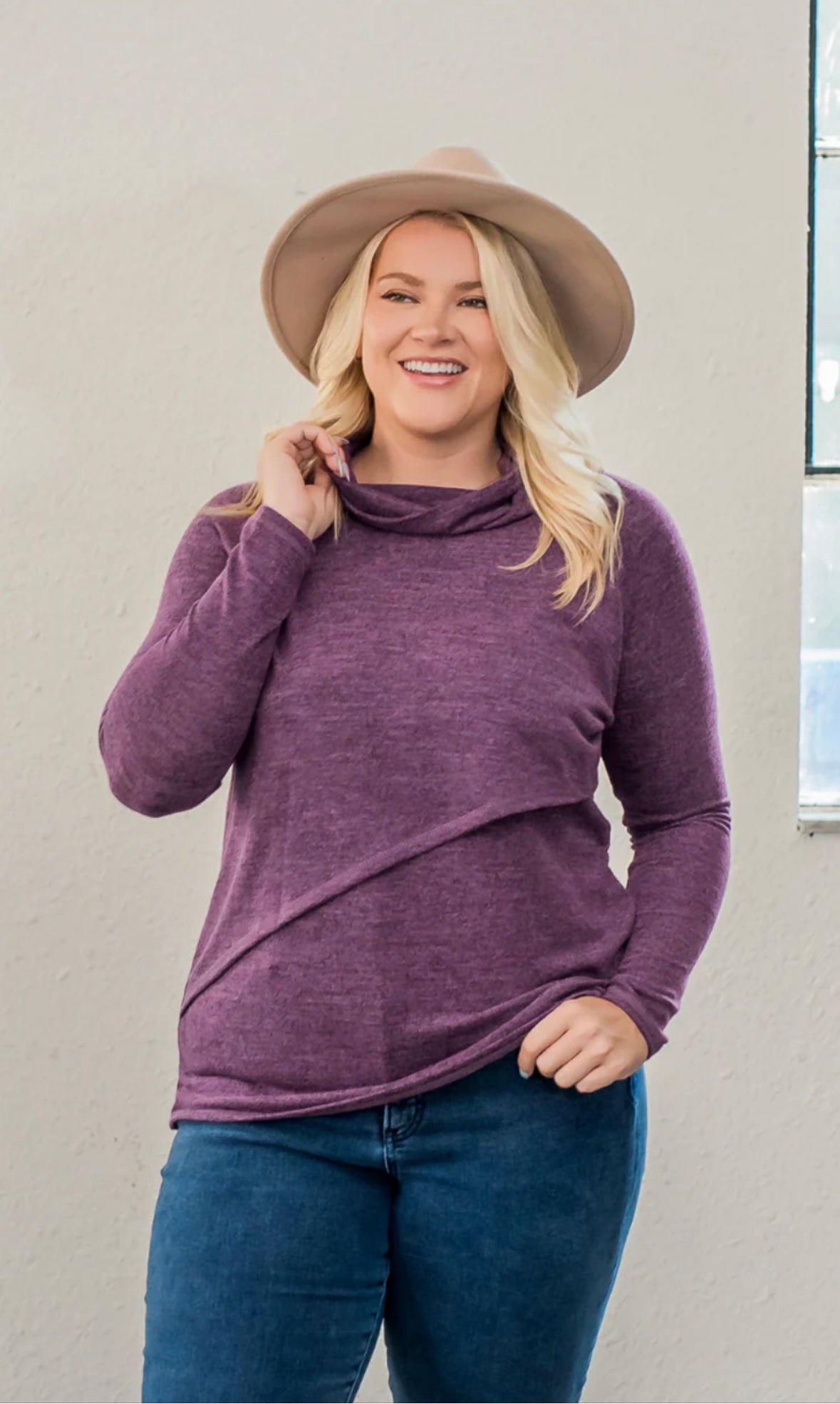 Seller 189 Women’s XL Nursing Queen Purple Asymmetrical Nursing Sweater EUC