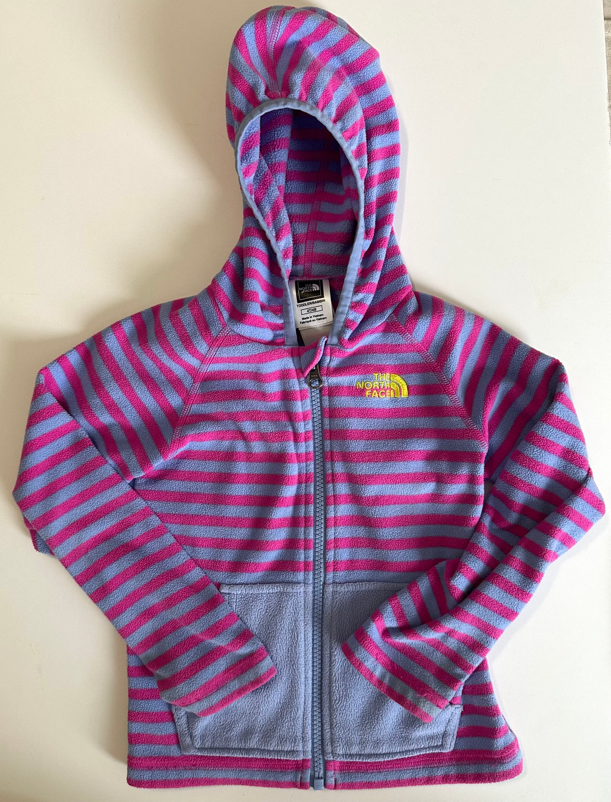 #80 The North Face girls 4T striped fleece zip up