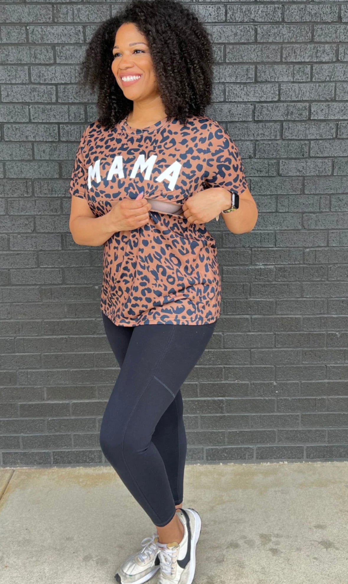 Seller 189 Women’s XL Nursing Queen Leopard “Mama” Nursing Tee GUC