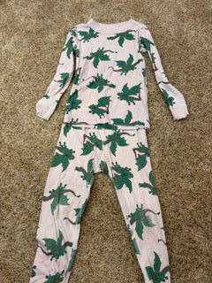 #47 girls 4T hanna Andersson pajamas, light pink with dragons