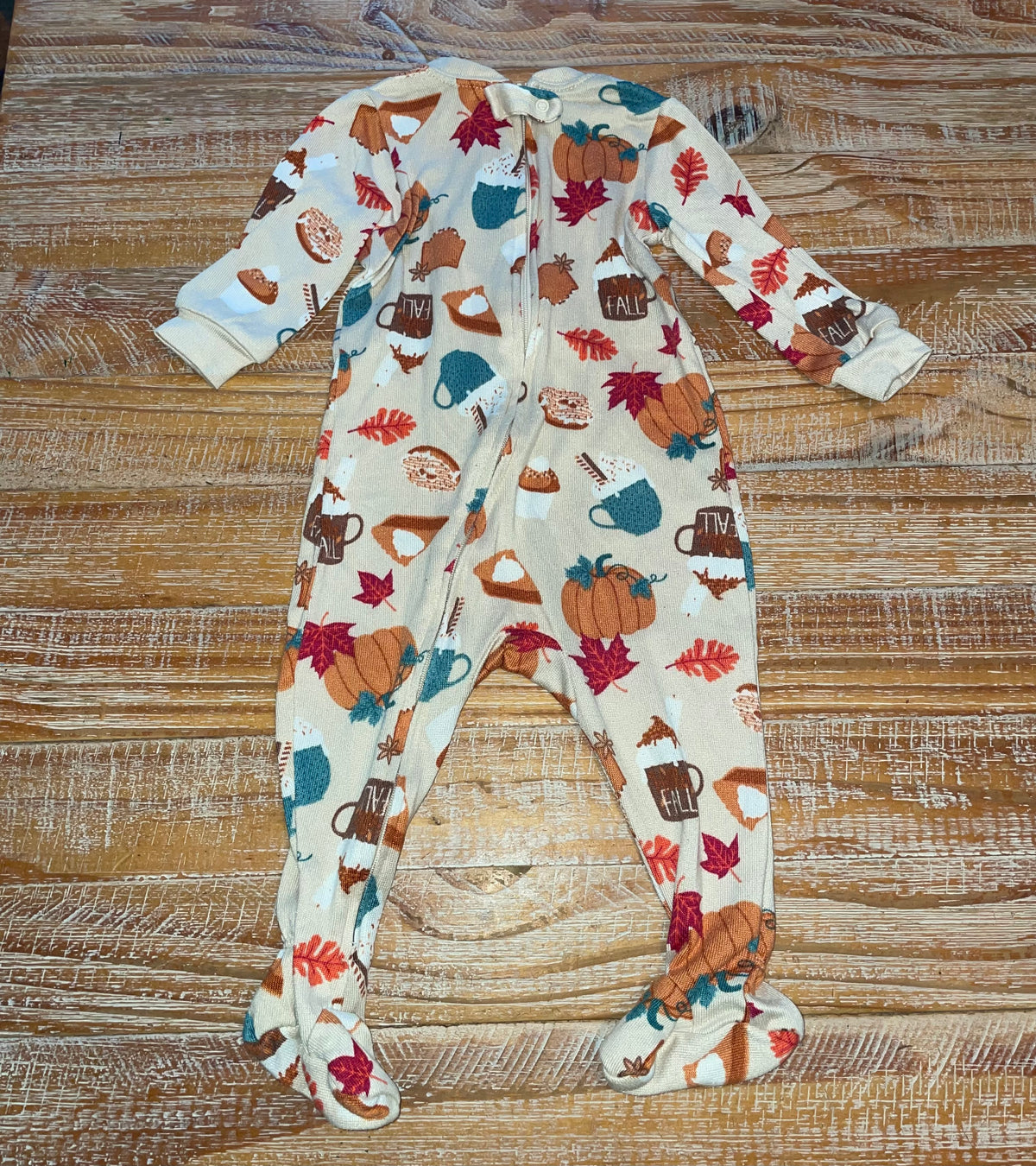 #4 Way to Celebrate Beige Fall Themed Zip-Up 6-9 months