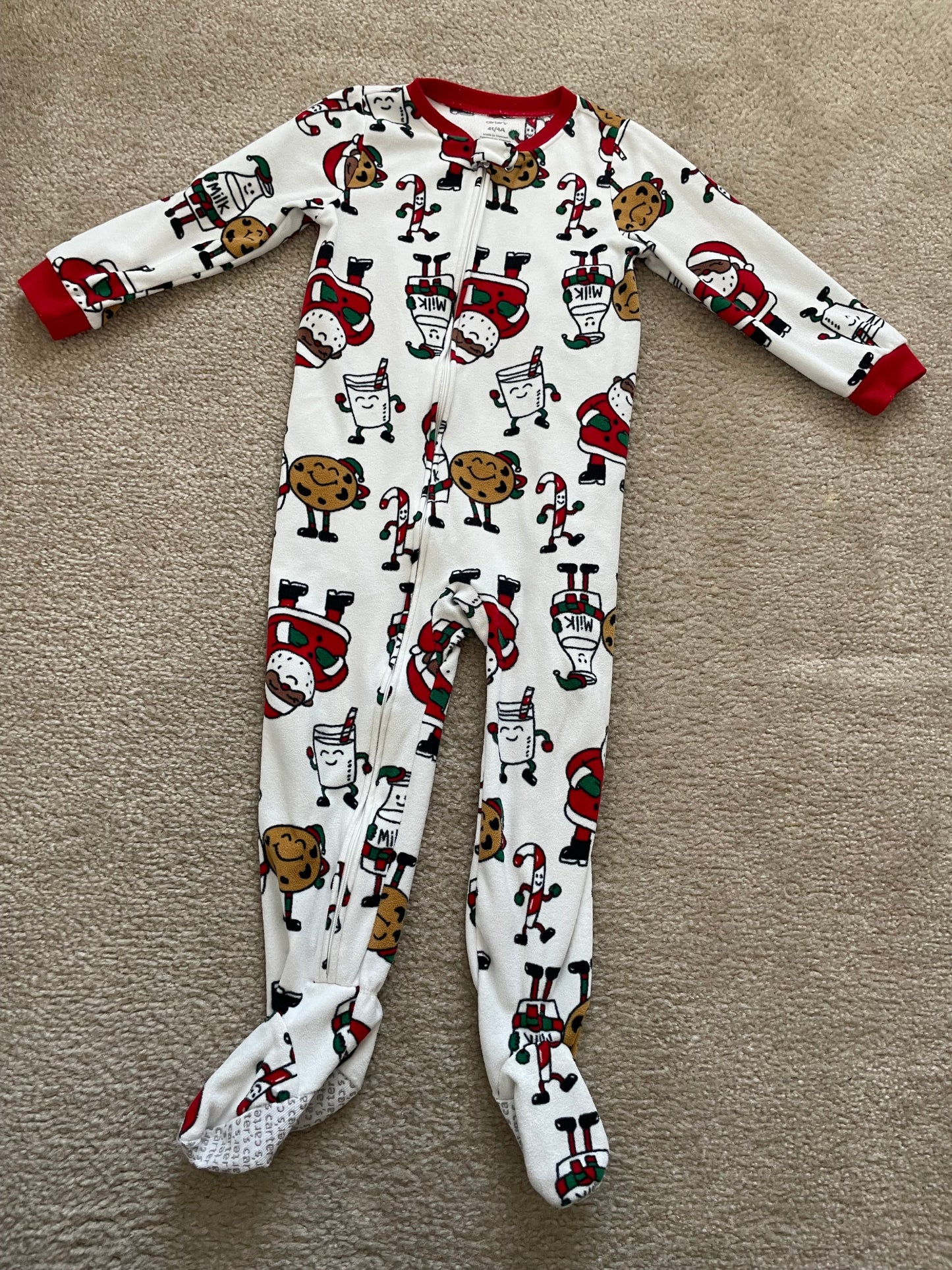 Seller 129- girls 4T footed Christmas pajamas