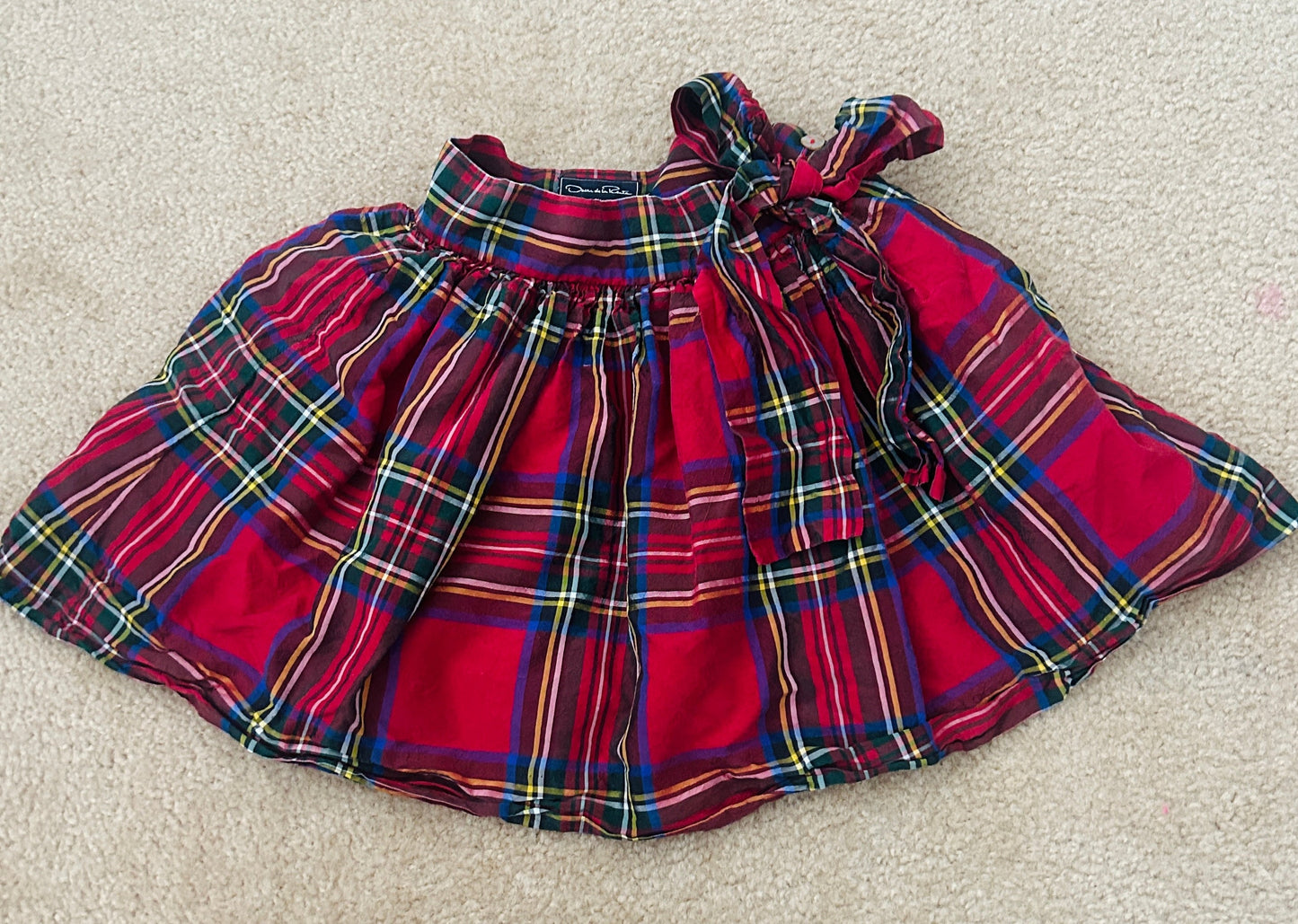 #15 Oscar de la Renta 8Y Tartan Skirt with Bow