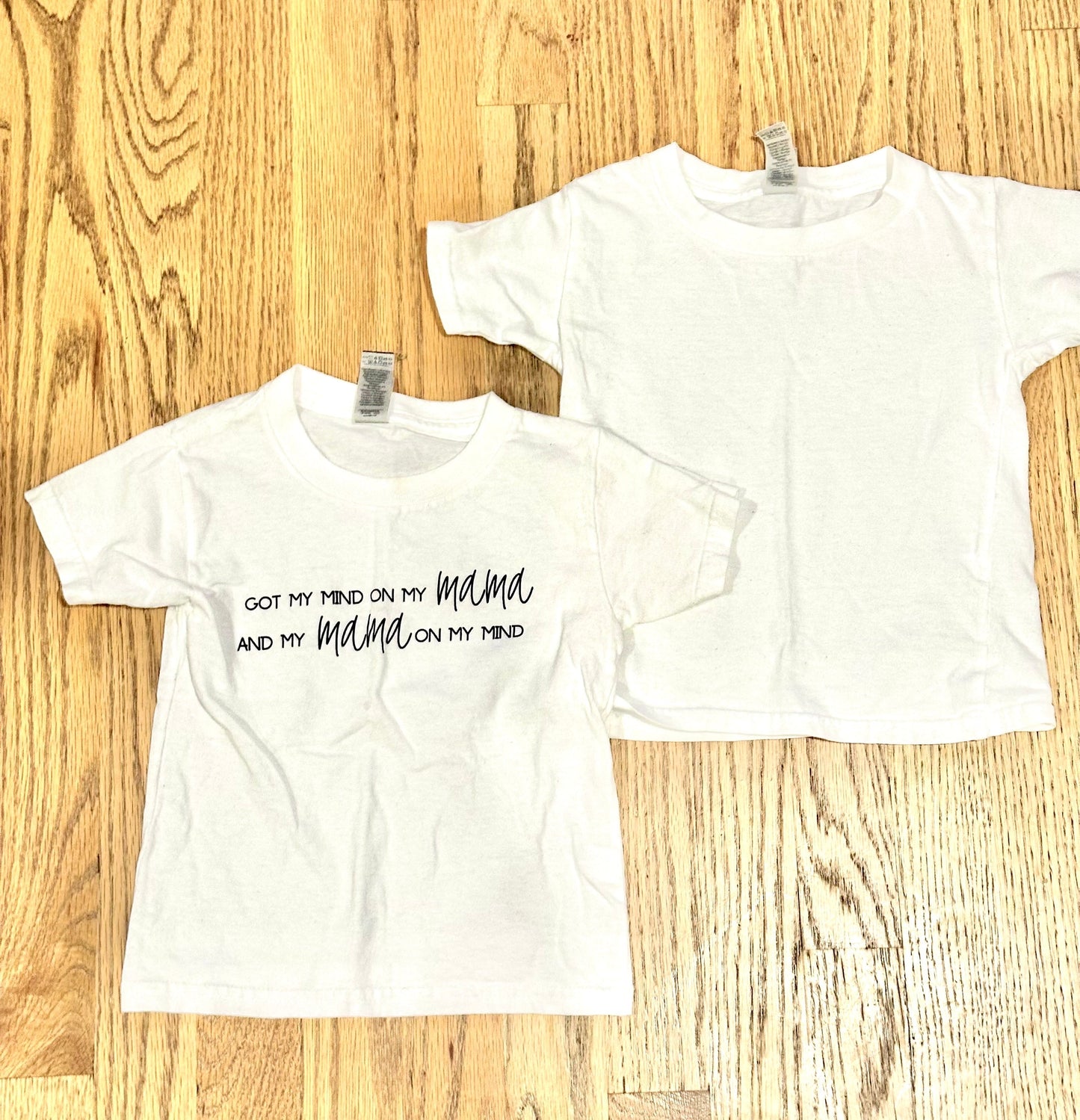 #198- Boys/Girls, Boutique, “Mama on my Mind” & White T-shirt, Set of 2- Size 3
