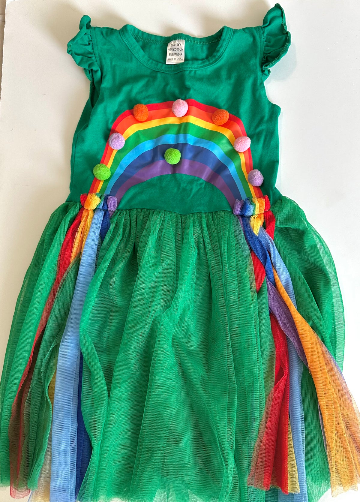 #80 Girls size 5 rainbow dress St Patrick’s Day