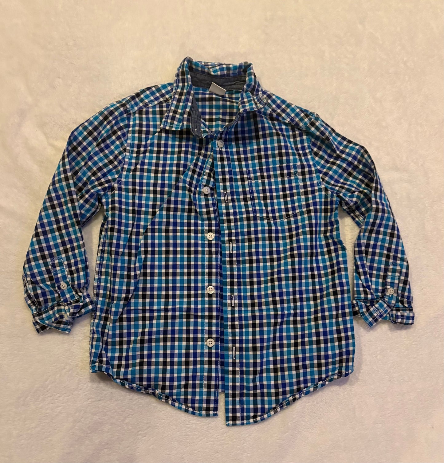 Seller #80 - Boys size S (5/6) Gymboree blue plaid long sleeve