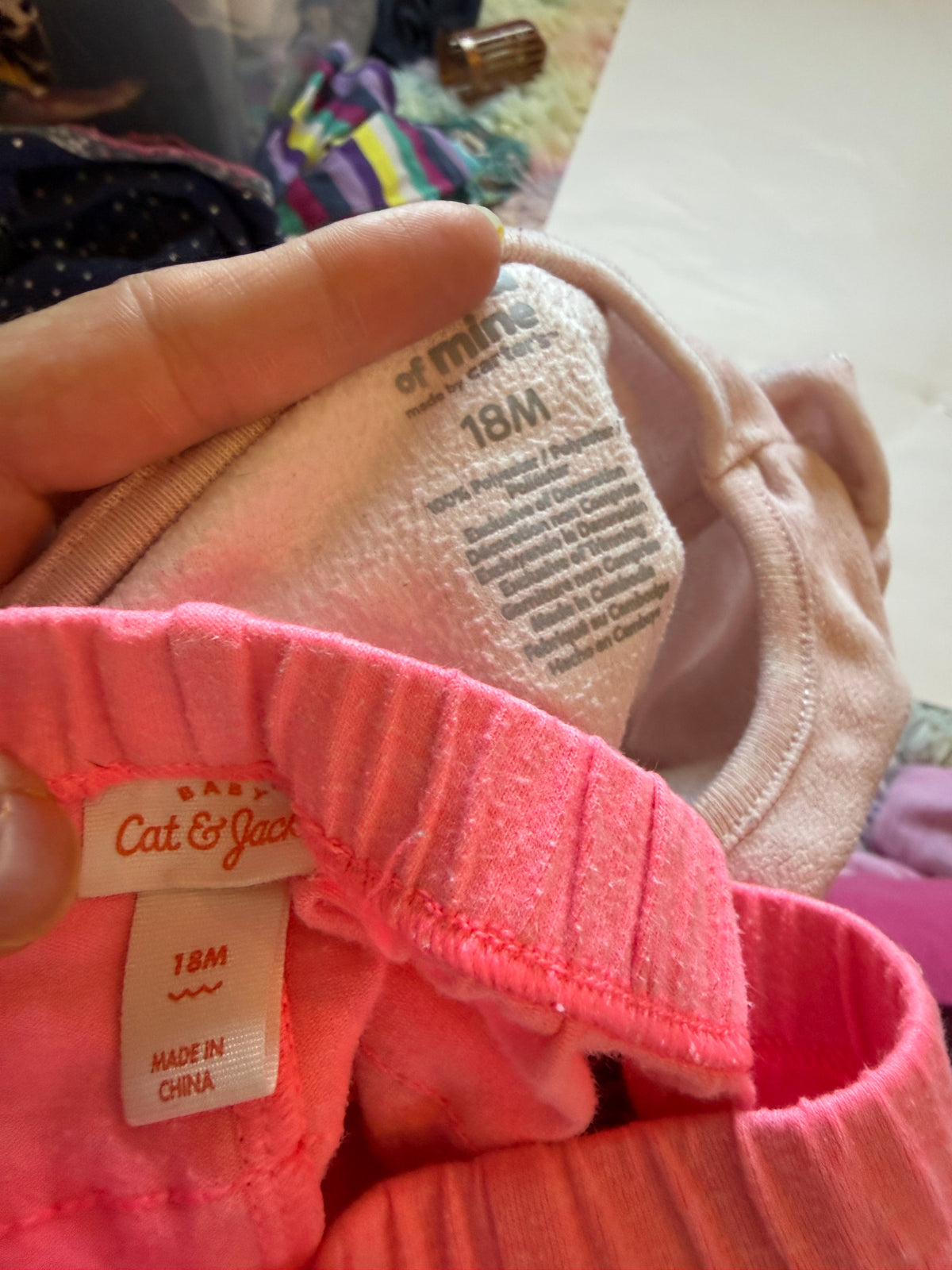 #170 Winter Deer Outfit set carters fleece pink deer shirt with cat and jack ruffle butt pants girls 18 months