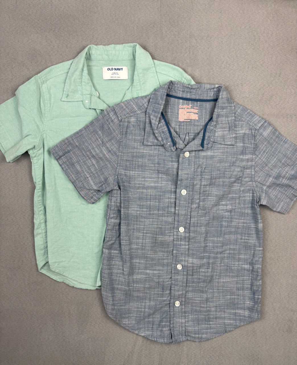 #39 Small, Boys, , short sleeved linen button-down bundle (2),