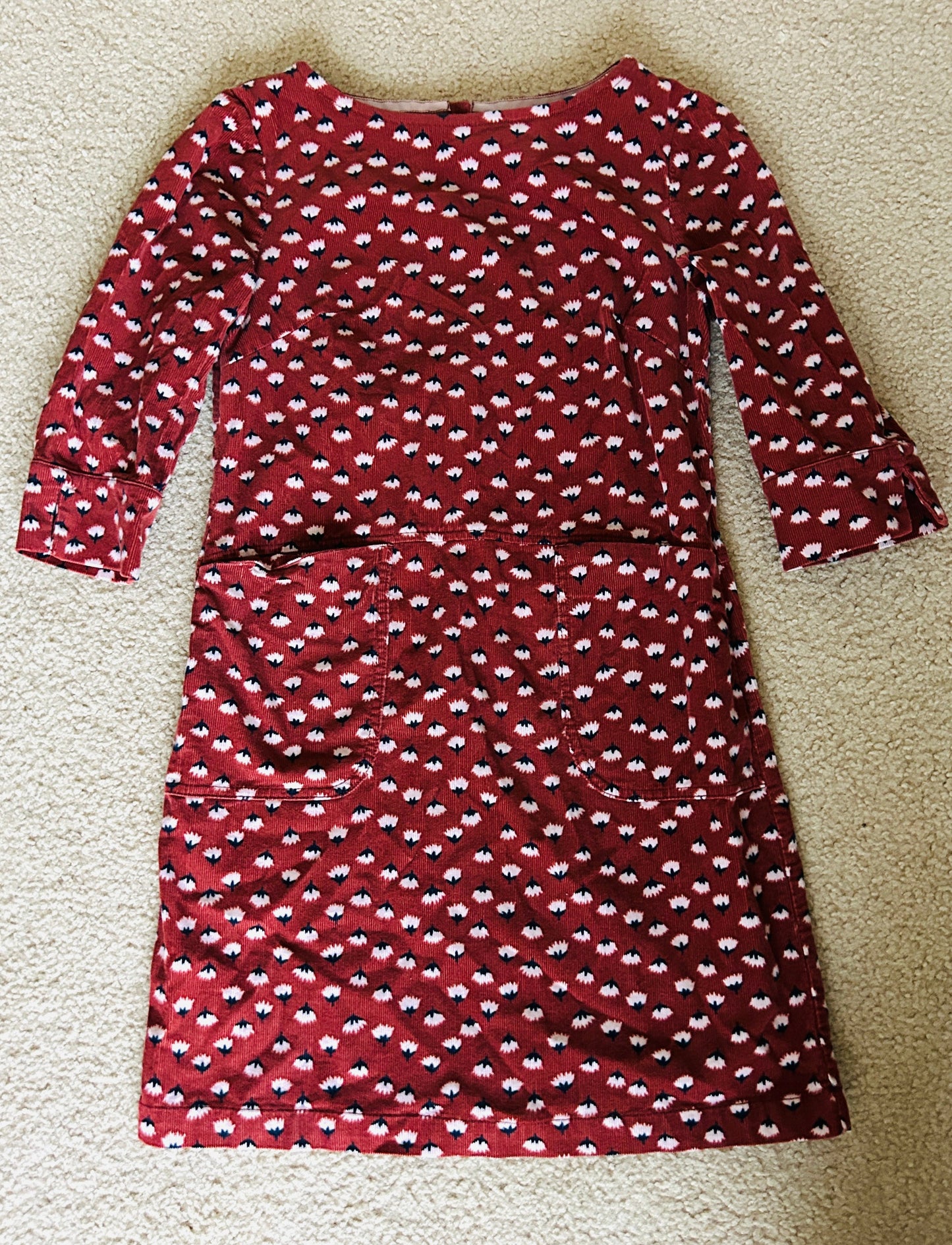 #15 Boden 4P Corduroy Floral Dress VGUC